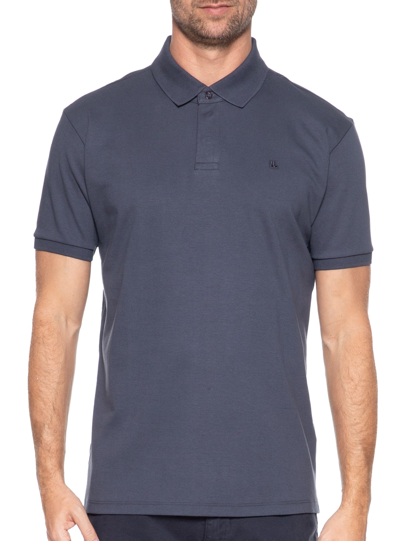 Polo Masculina Suedine Pima - Azul