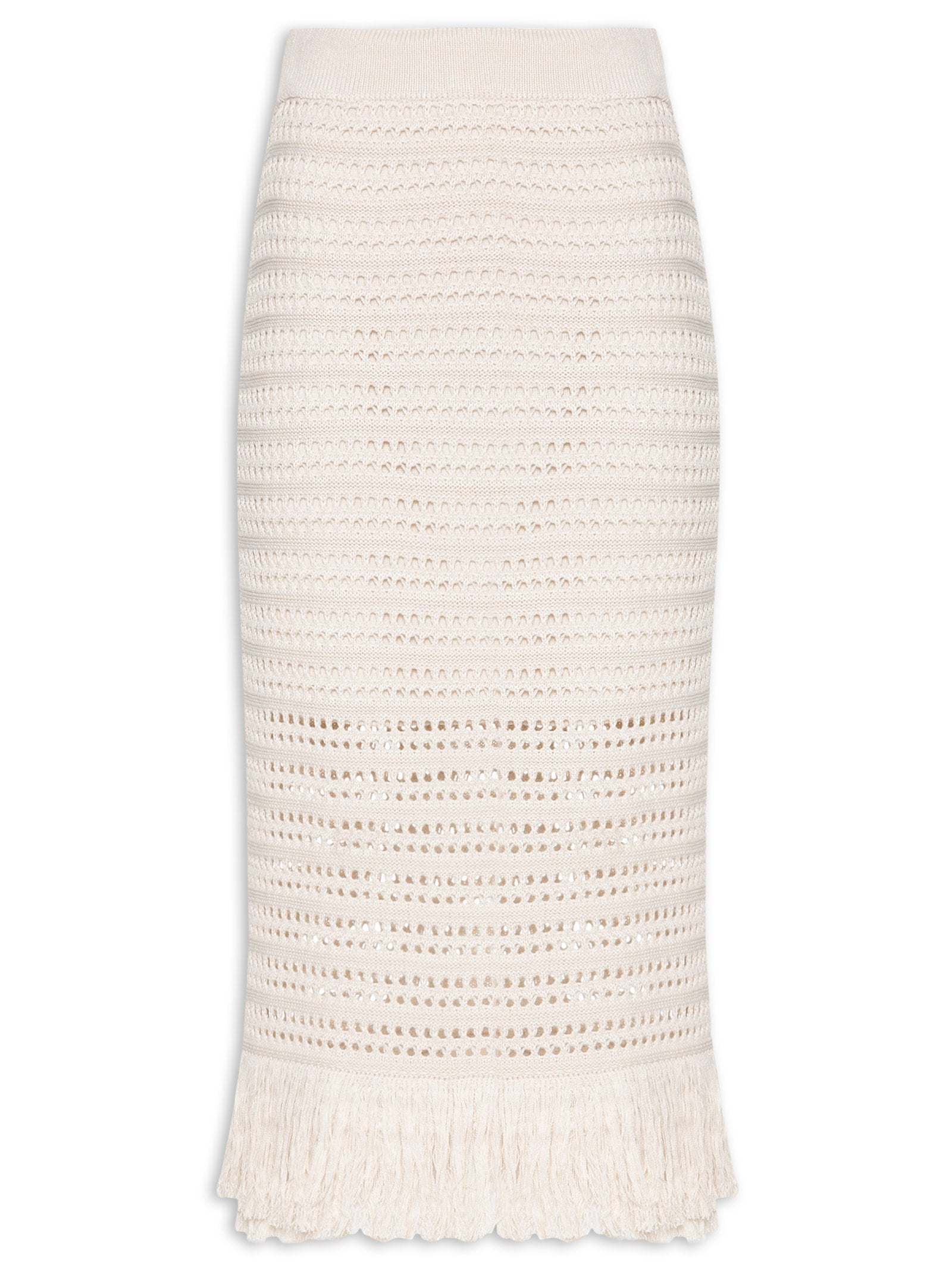 Calça Feminina Sarja Boca Reta Bege Biscoito - Bege