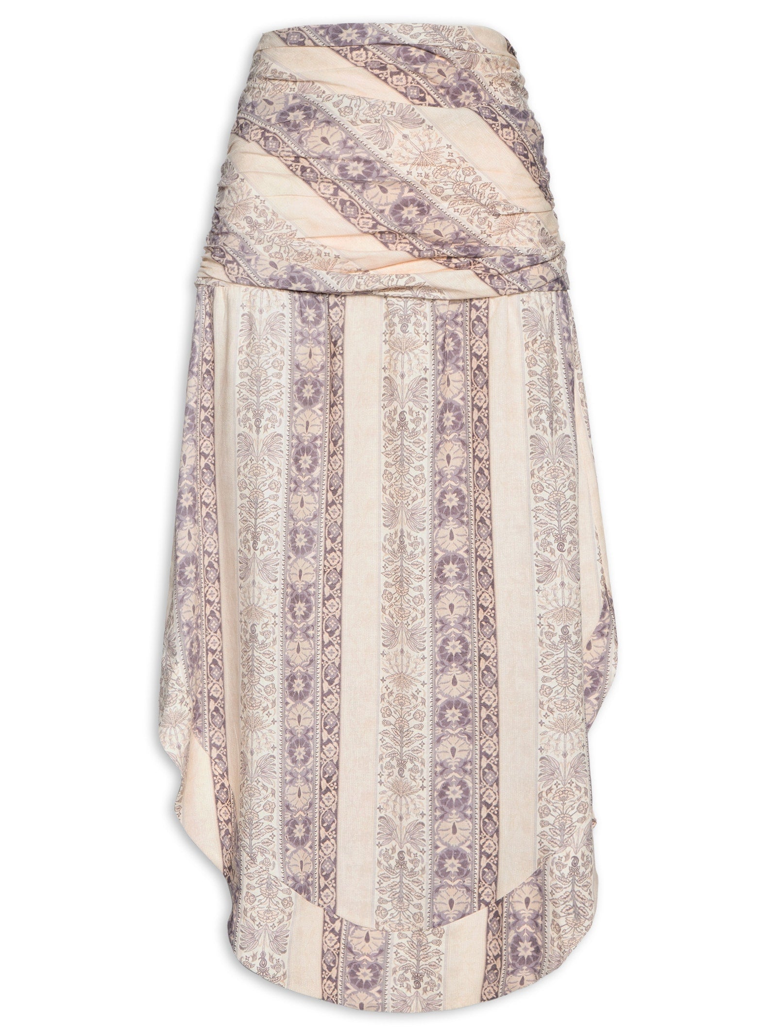 Saia Midi Estampa Brisa - Bege