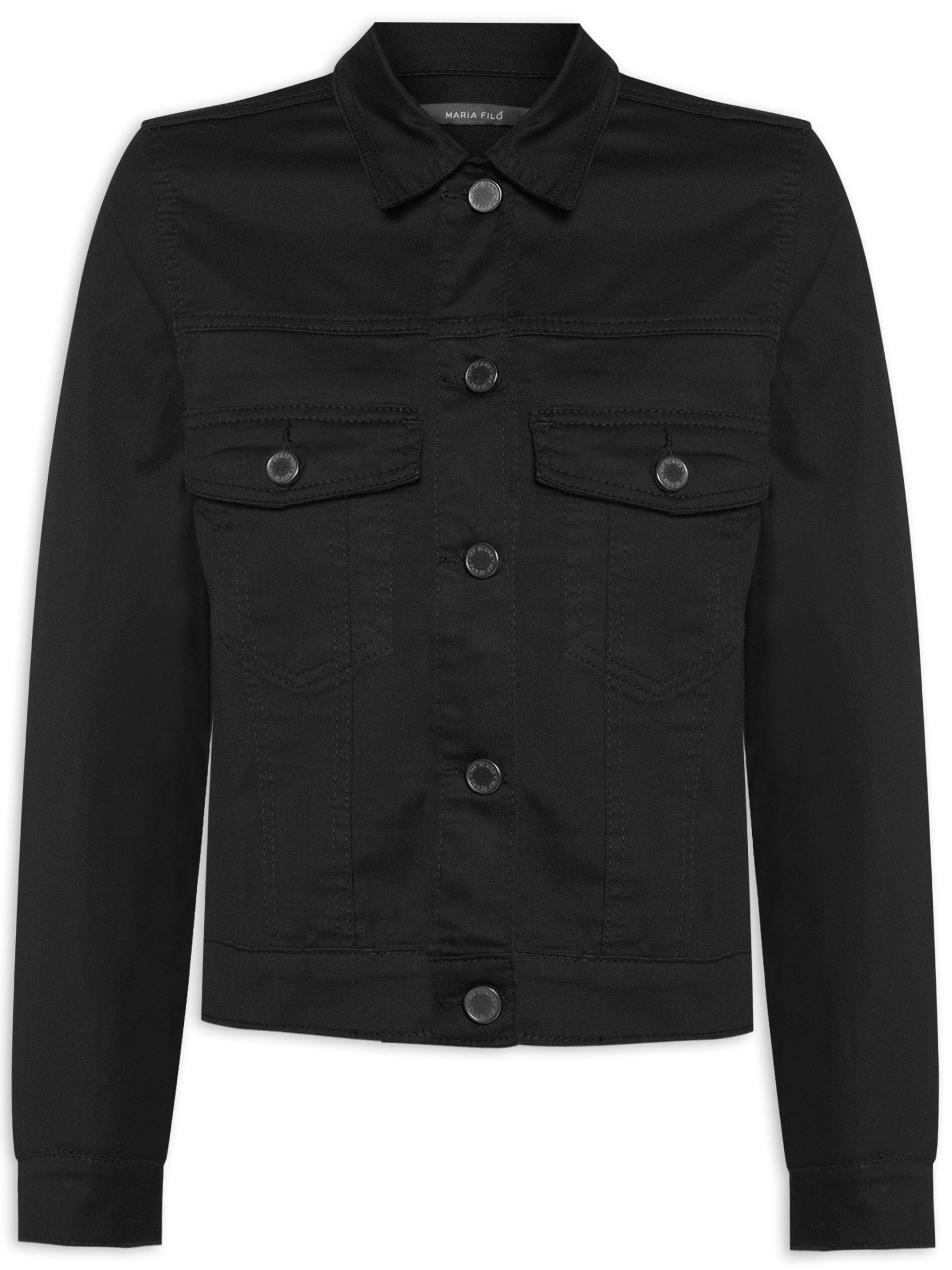 Jaqueta Feminina Bolsos De Sarja - Marrom