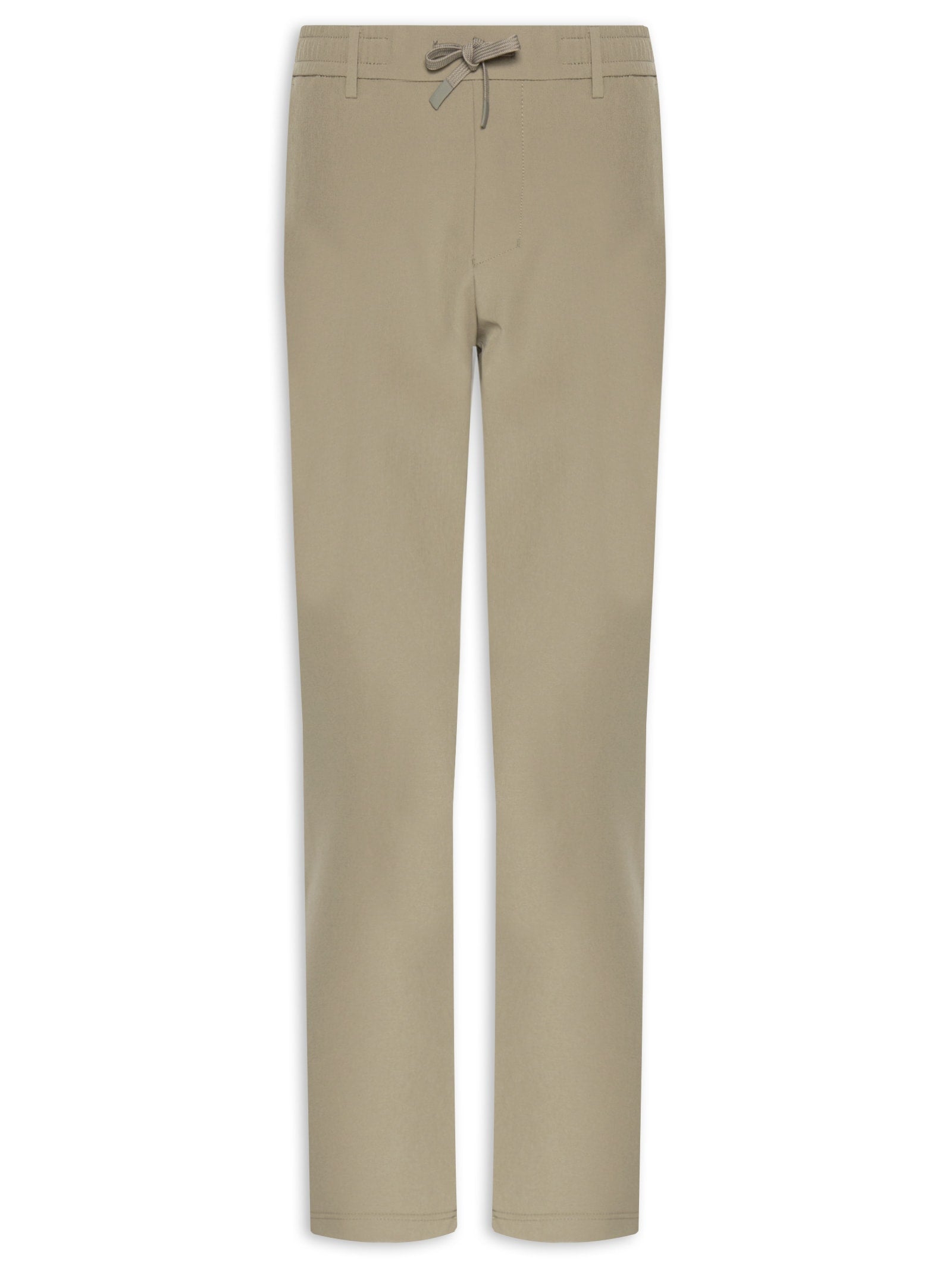 Calça Feminina Sarja Boca Reta Bege Biscoito - Bege