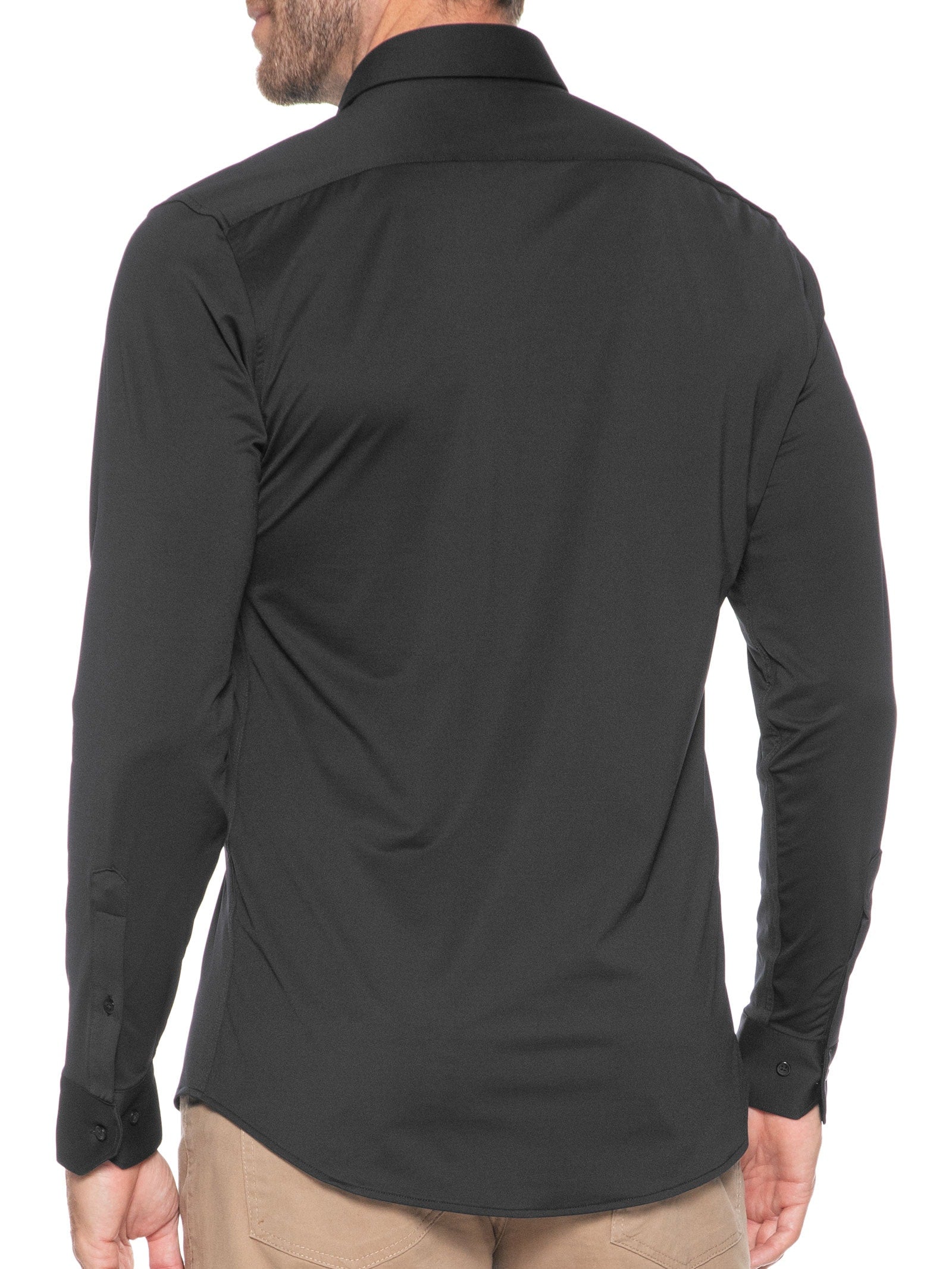 Camisa Masculina Slim Fit Classic Everyday R+ - Preto