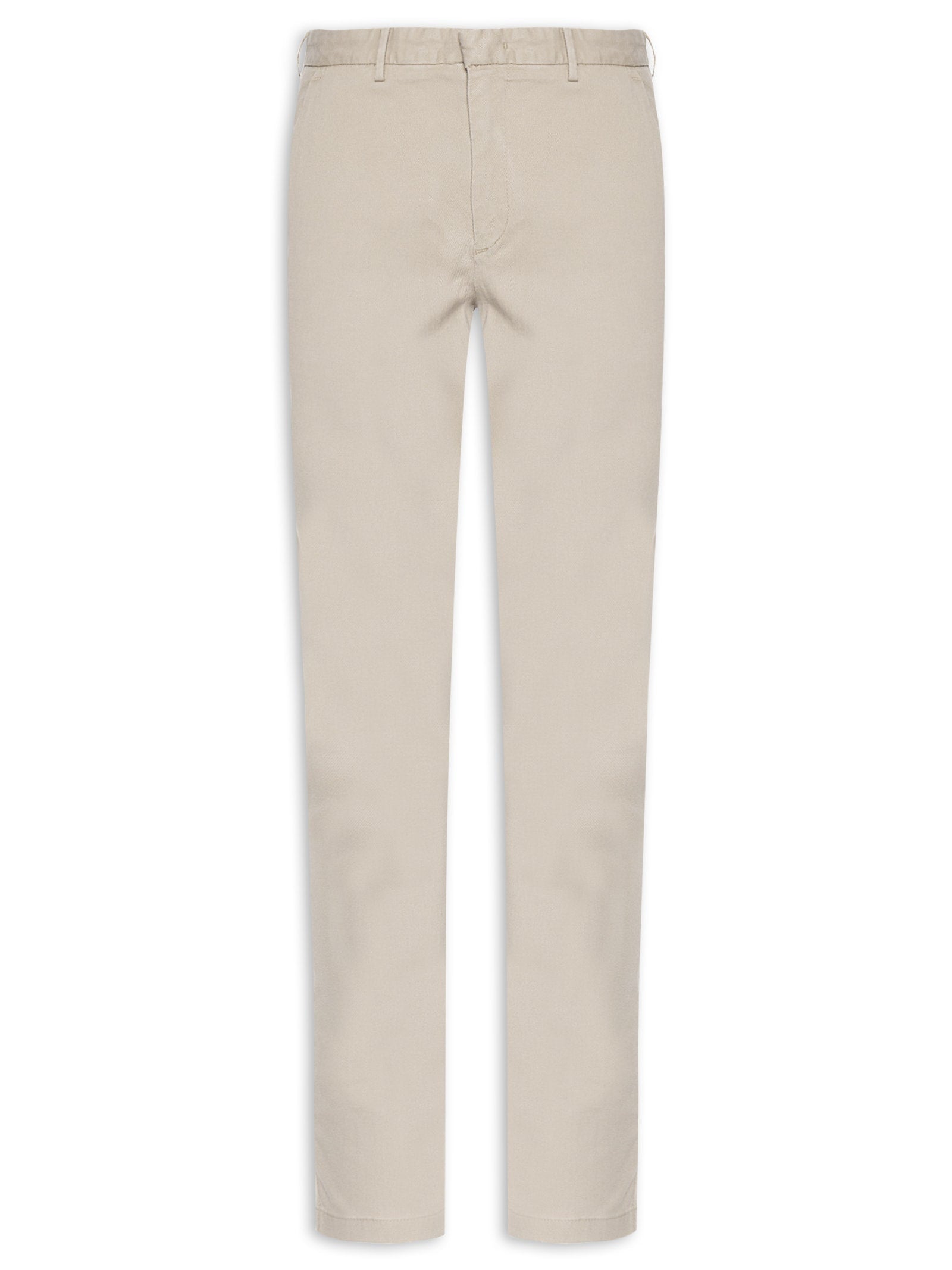 Calça Feminina Sarja Boca Reta Bege Biscoito - Bege