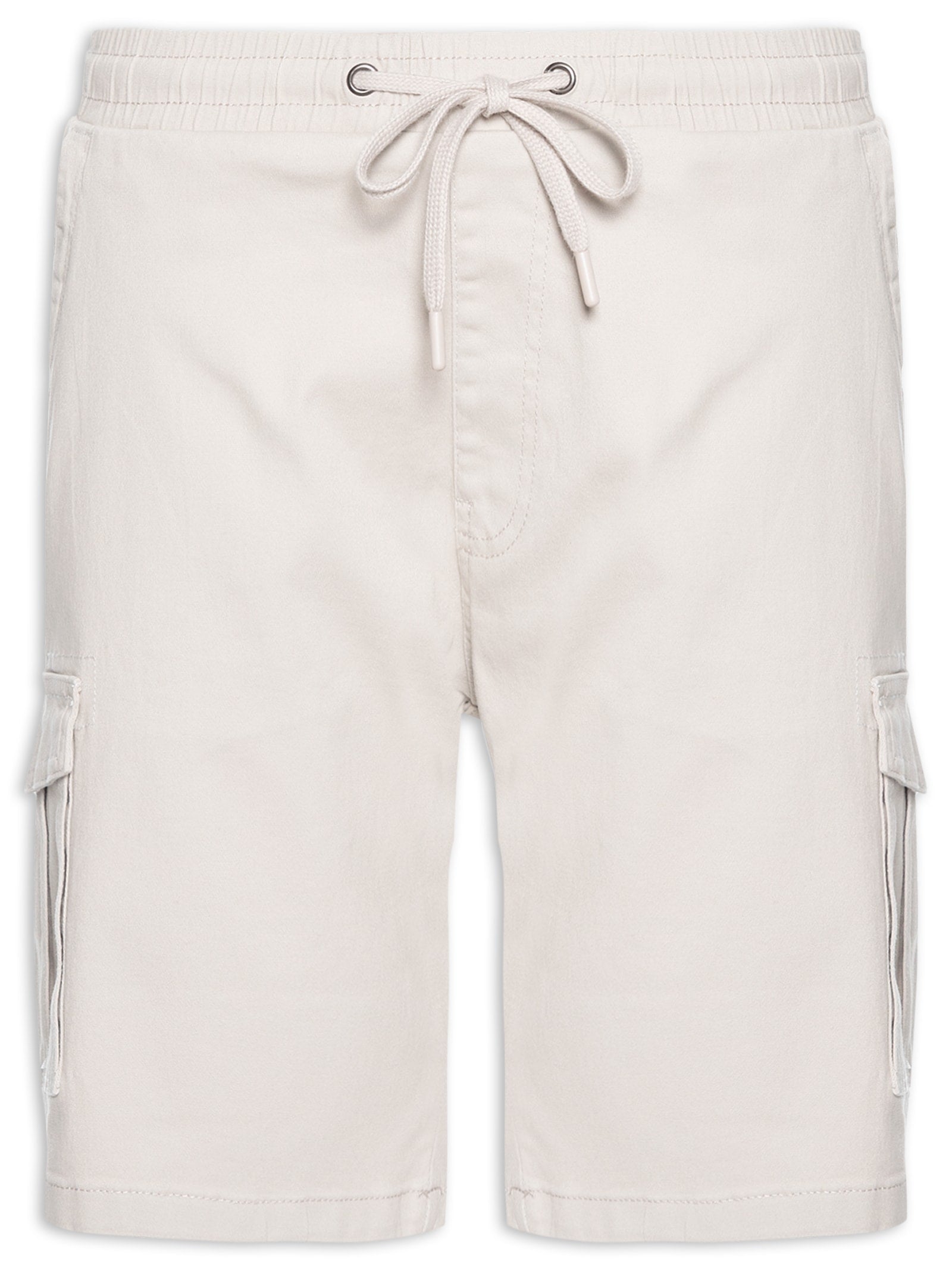 Bermuda Masculina Sarja Meio Elástico Cargo - Bege