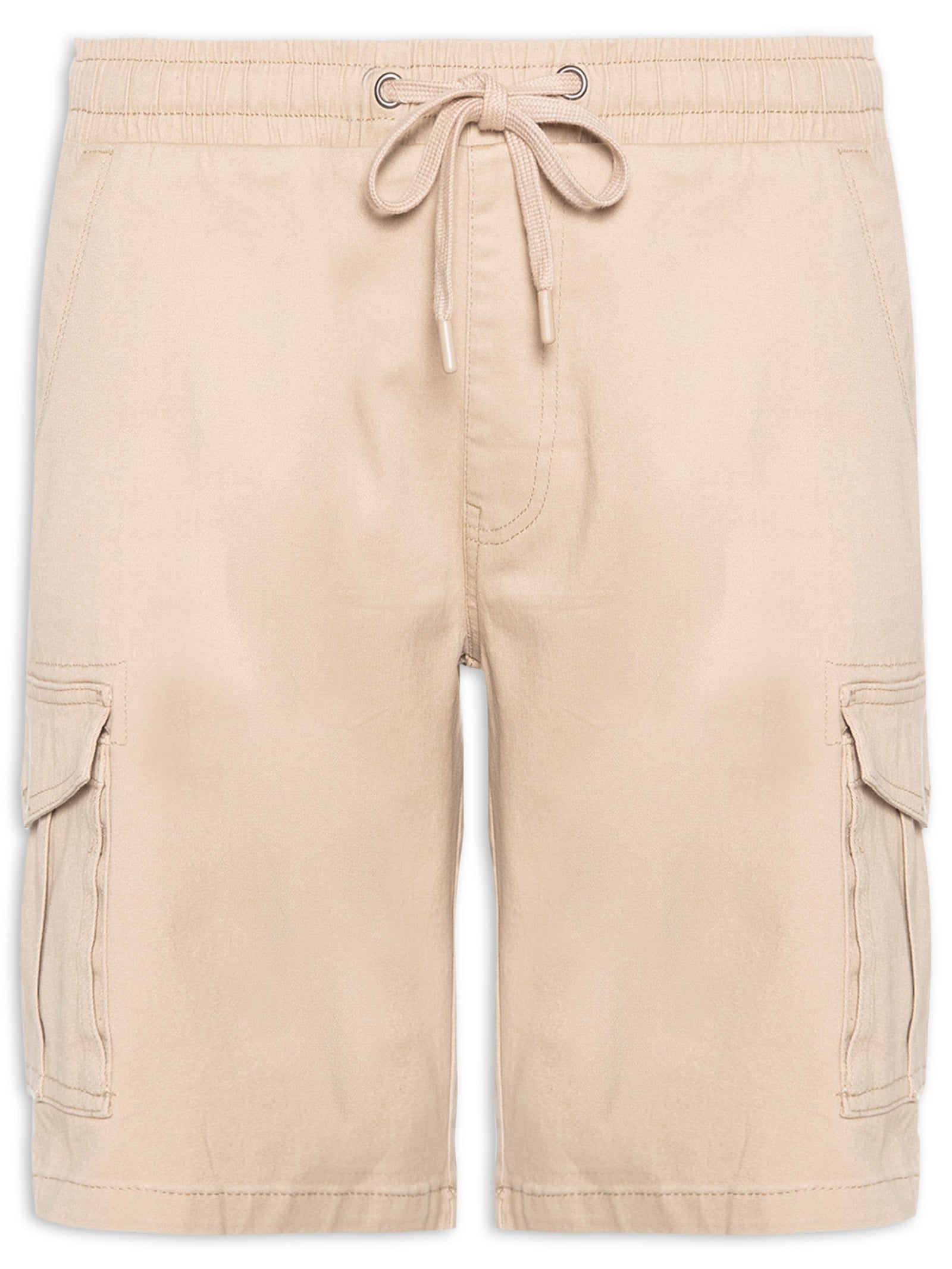 Bermuda Masculina Sarja Meio Elástico Cargo - Bege