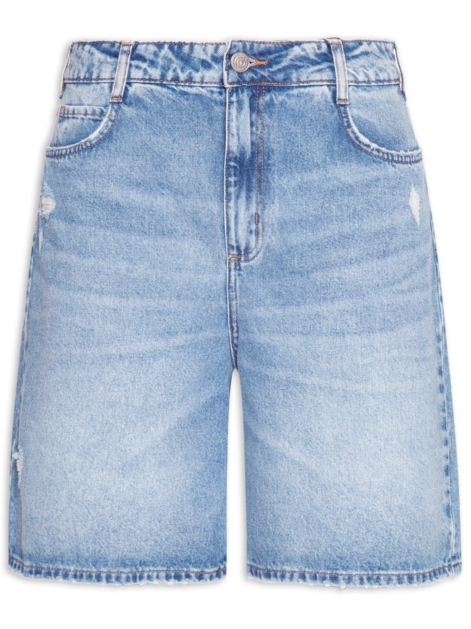 Bermuda Feminina Jeans Flash Back Stoned Blue - Azul