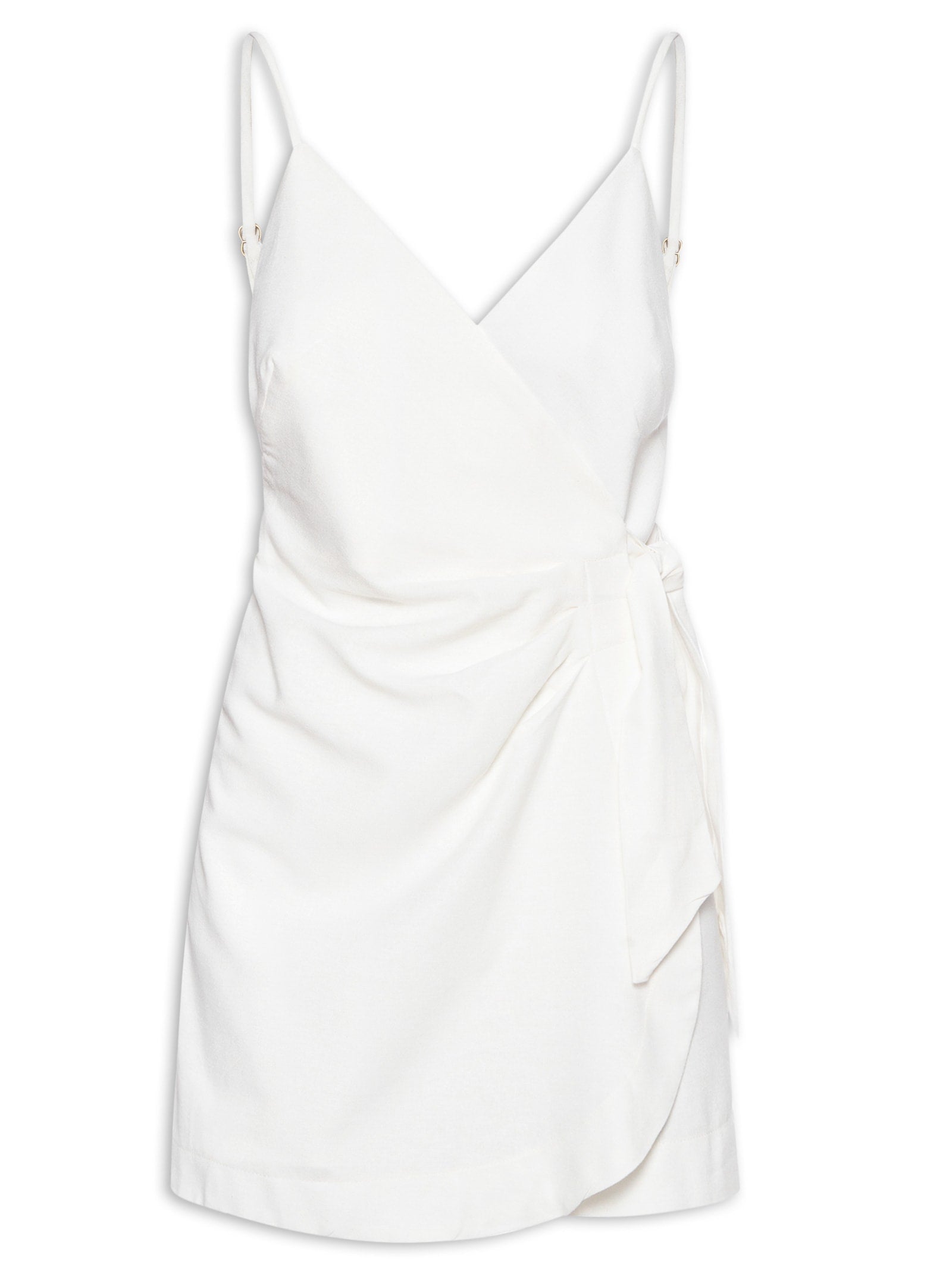 Macacão Feminino Com Transpasse E Decote Nas Costas - Branco