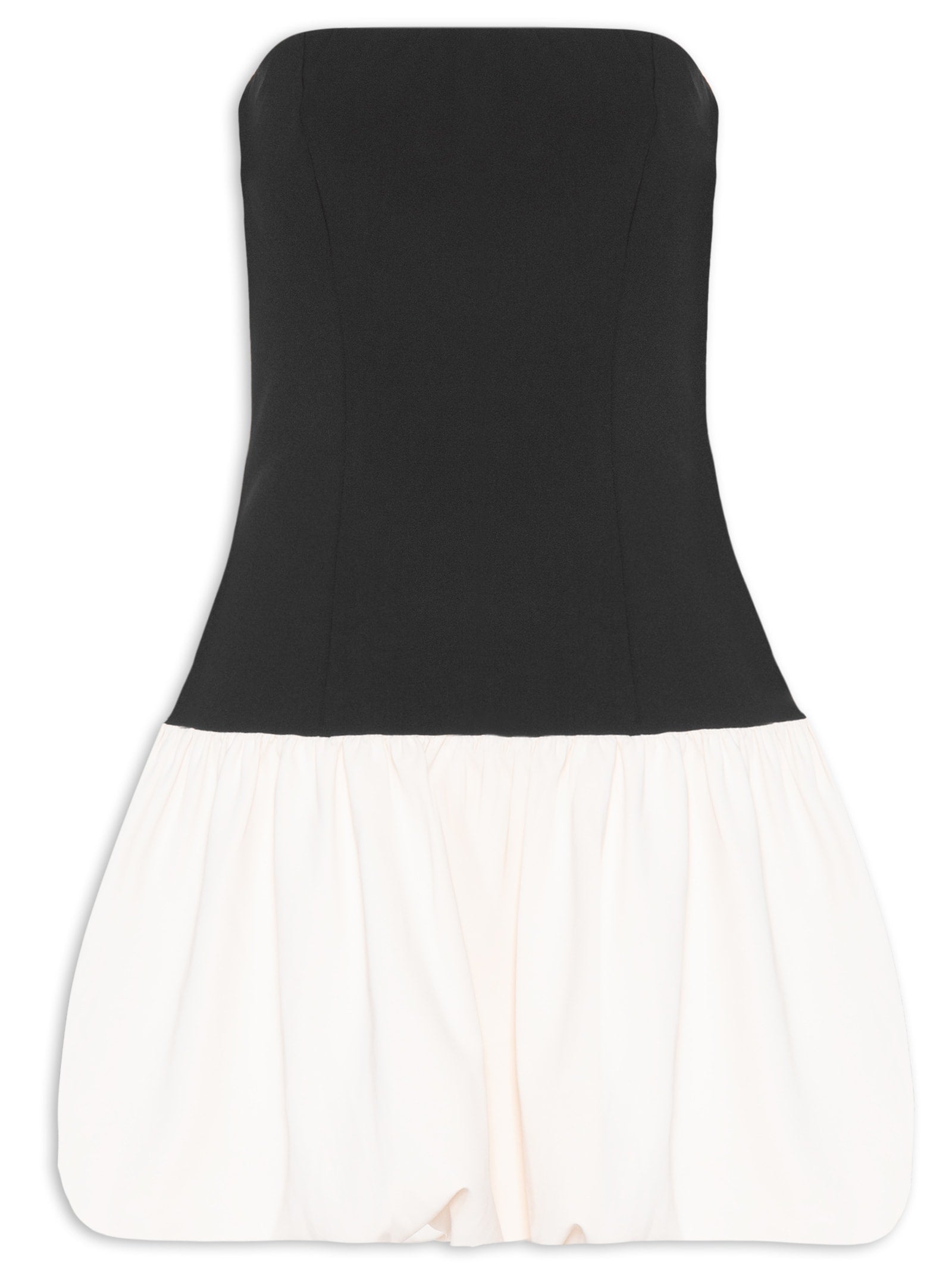 Vestido Curto Franzido Balonê - Preto