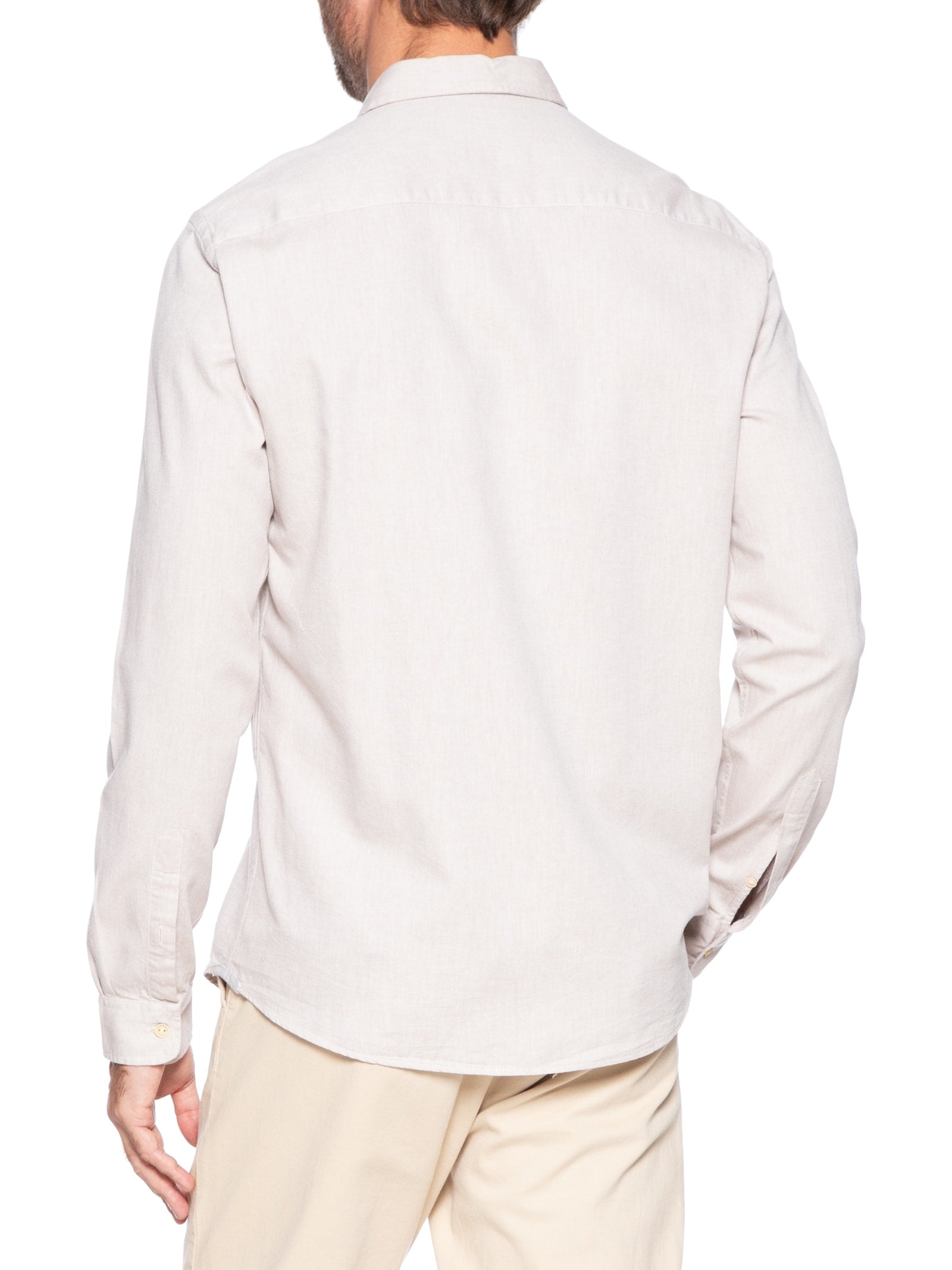 Camisa Masculina Lisa em Oxford - Bege