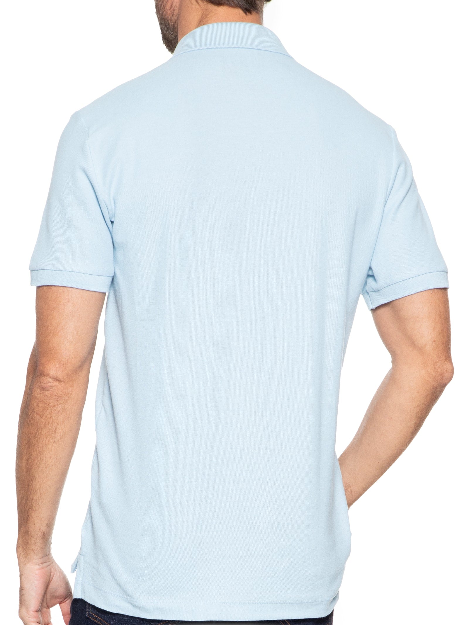 Polo Masculina Básica Em Piquet - Azul