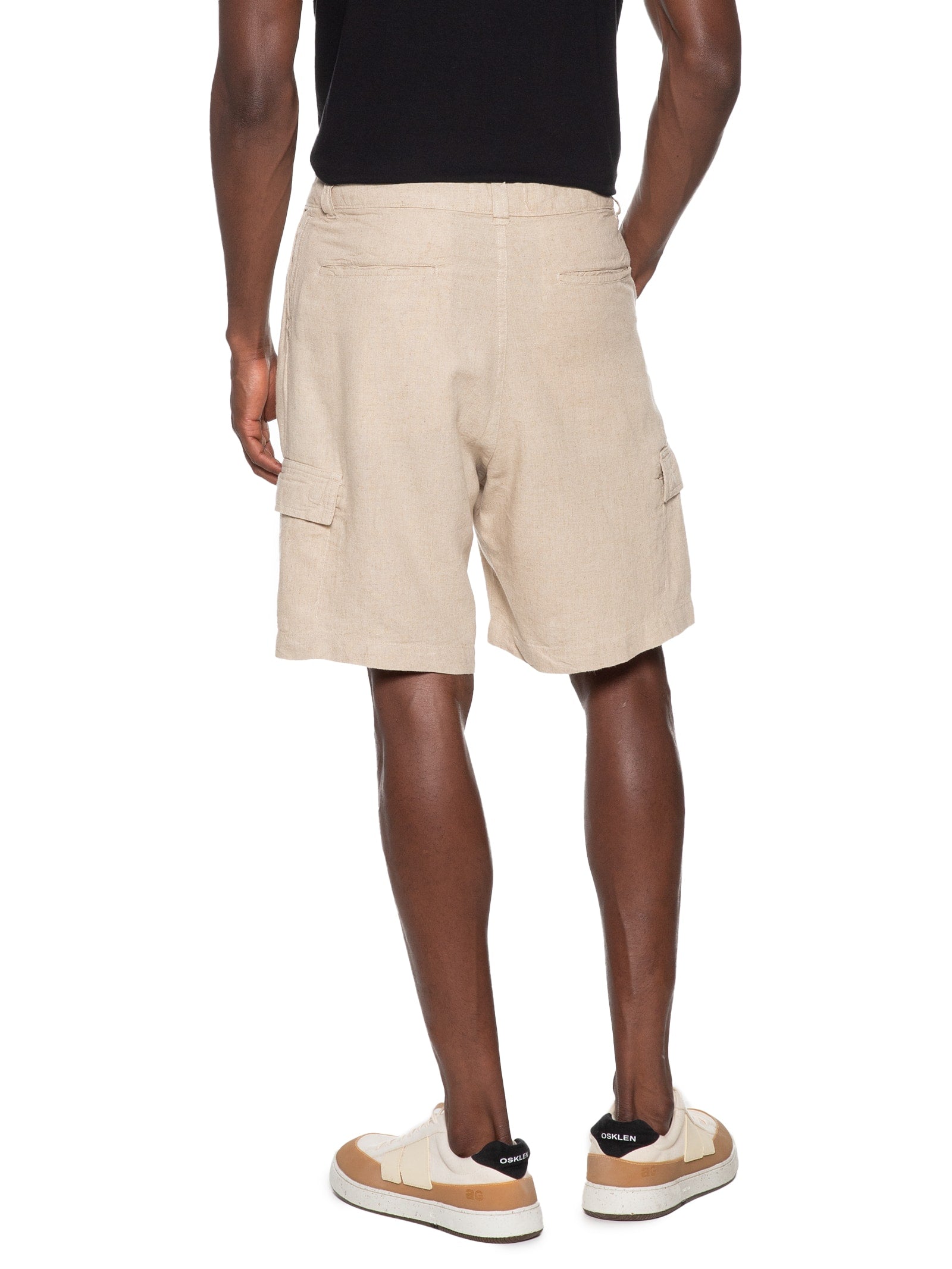 Bermuda Masculina Alfaiataria Basic Linen - Bege - Imagem 4
