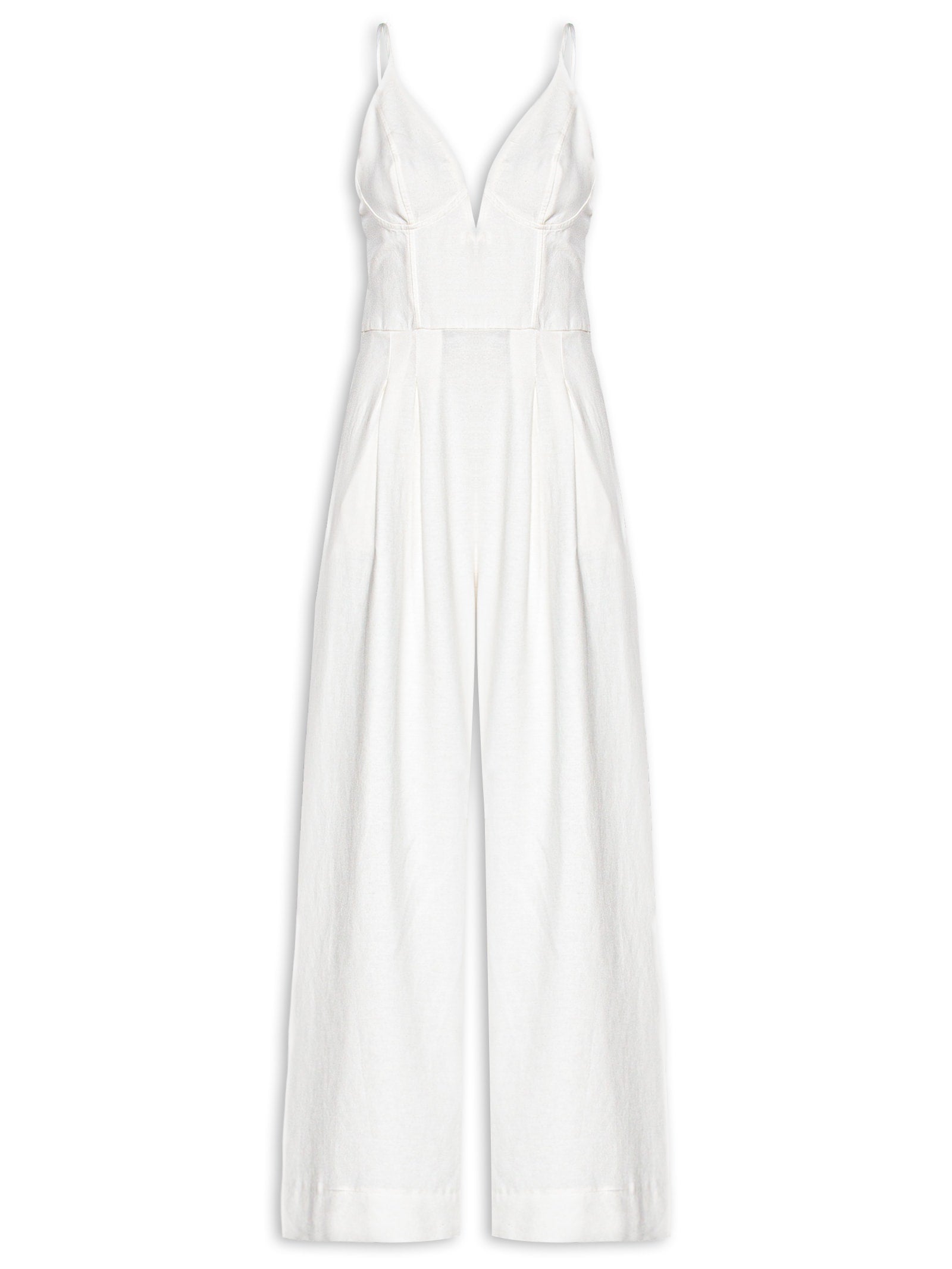 Macacão Feminino Com Decote Degagê - Branco