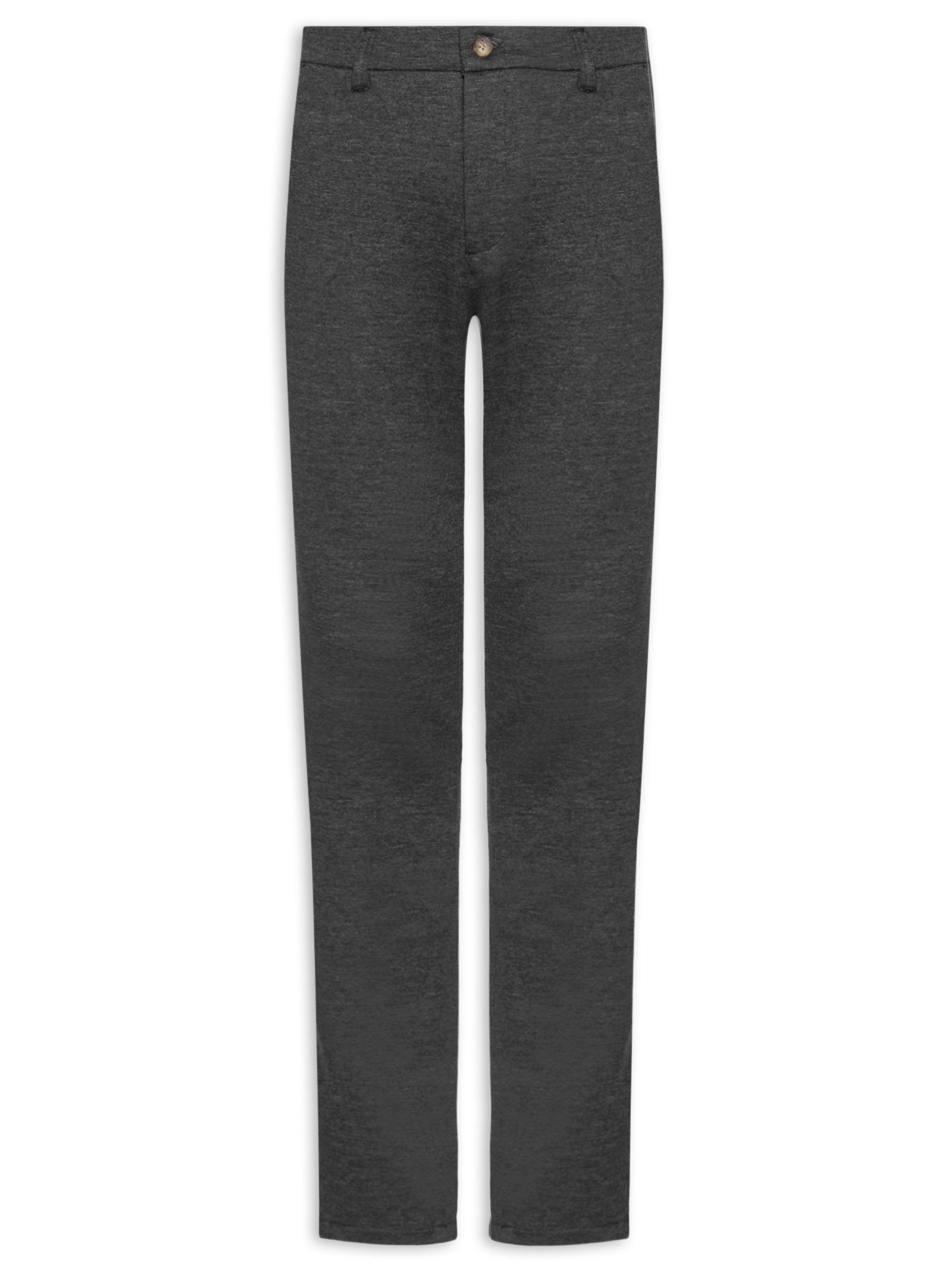 Calça Masculina Alfaiataria Slim Fit em Malha - Bege