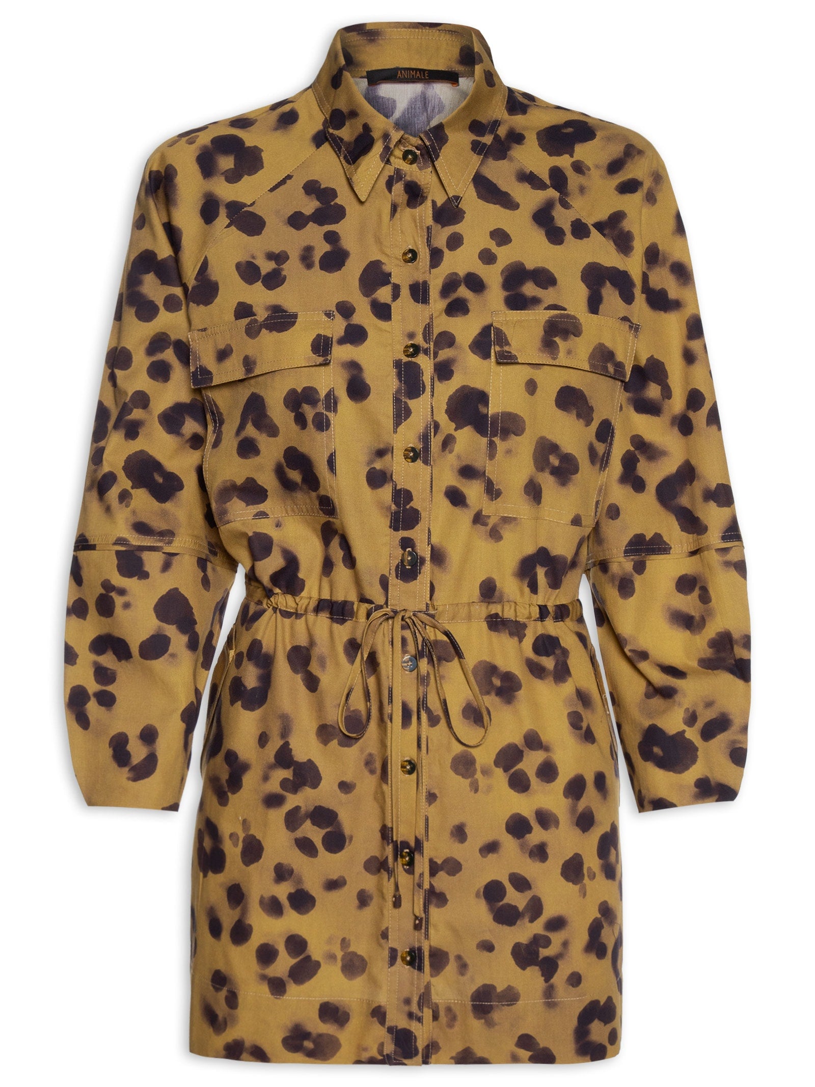 Vestido Curto Babados Onça Suspiro - Animal Print