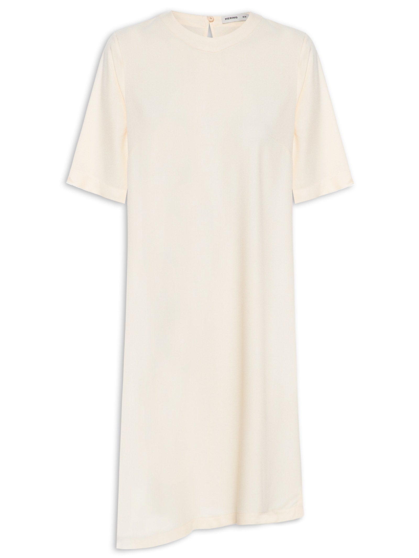 Vestido Canelado Curto com Cut Out - Bege