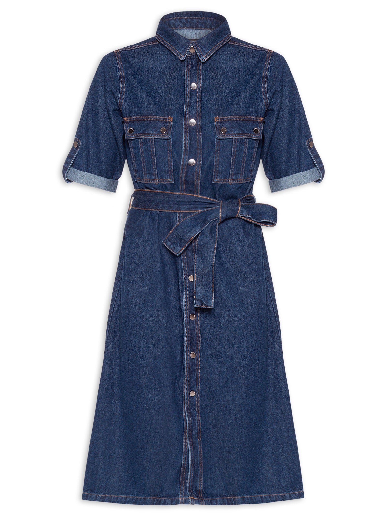 Vestido Curto Amarração Costas - Azul