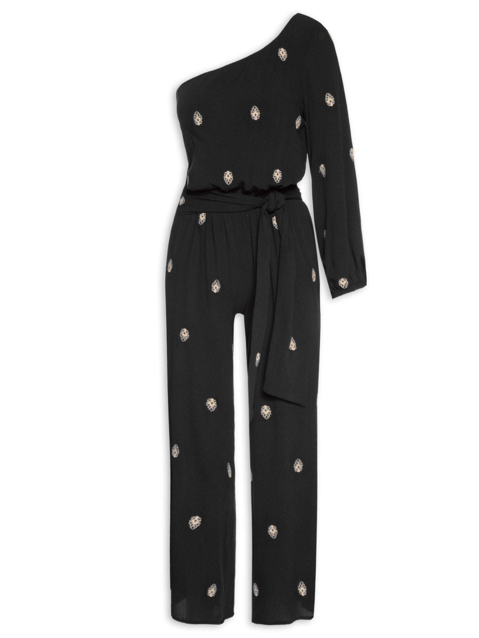 Macacão Feminino Bordado Borboleta - Preto