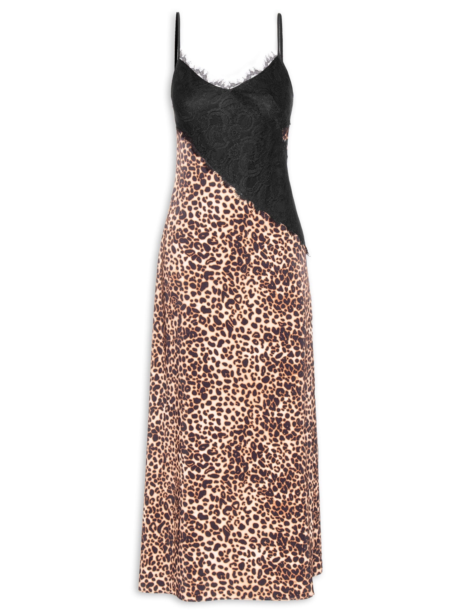 Vestido Curto Com Renda - Animal Print