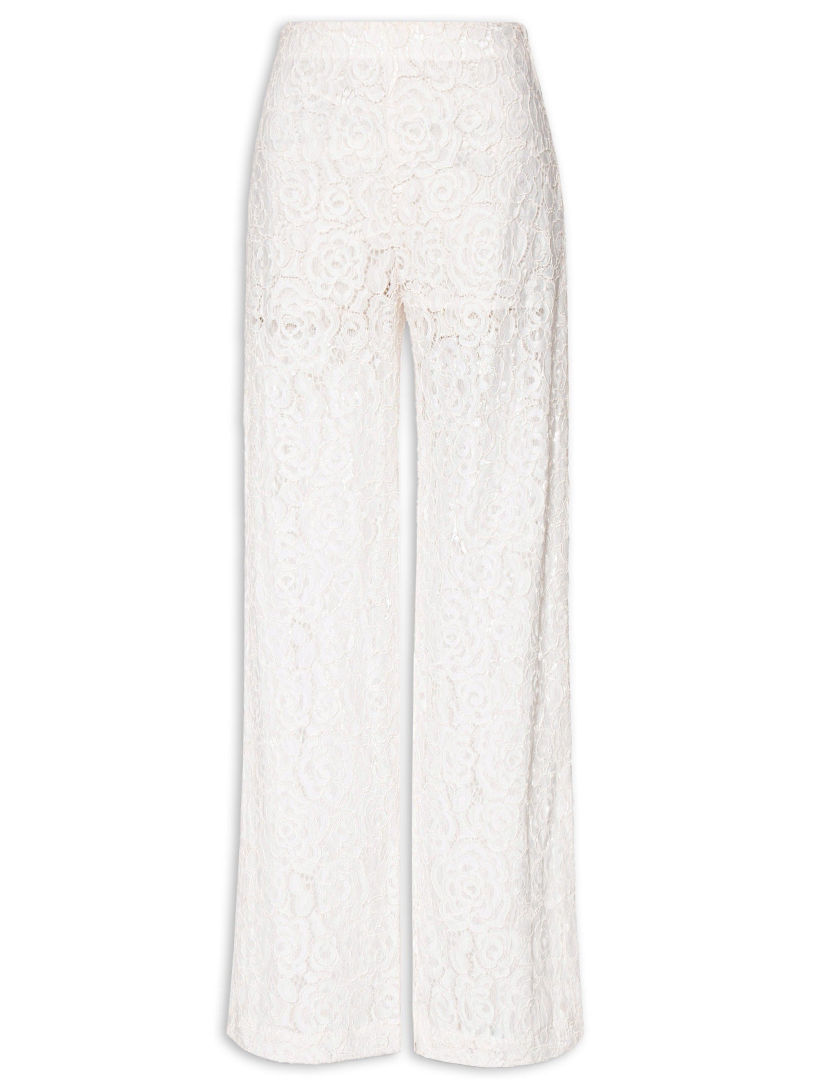 Calça Feminina Cintura Alta Pantalona - Off White