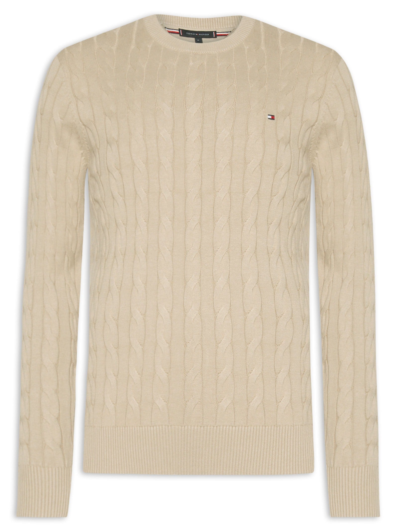 Suéter Masculino Básico Regular Fit em Tricot de Algodão - Bege