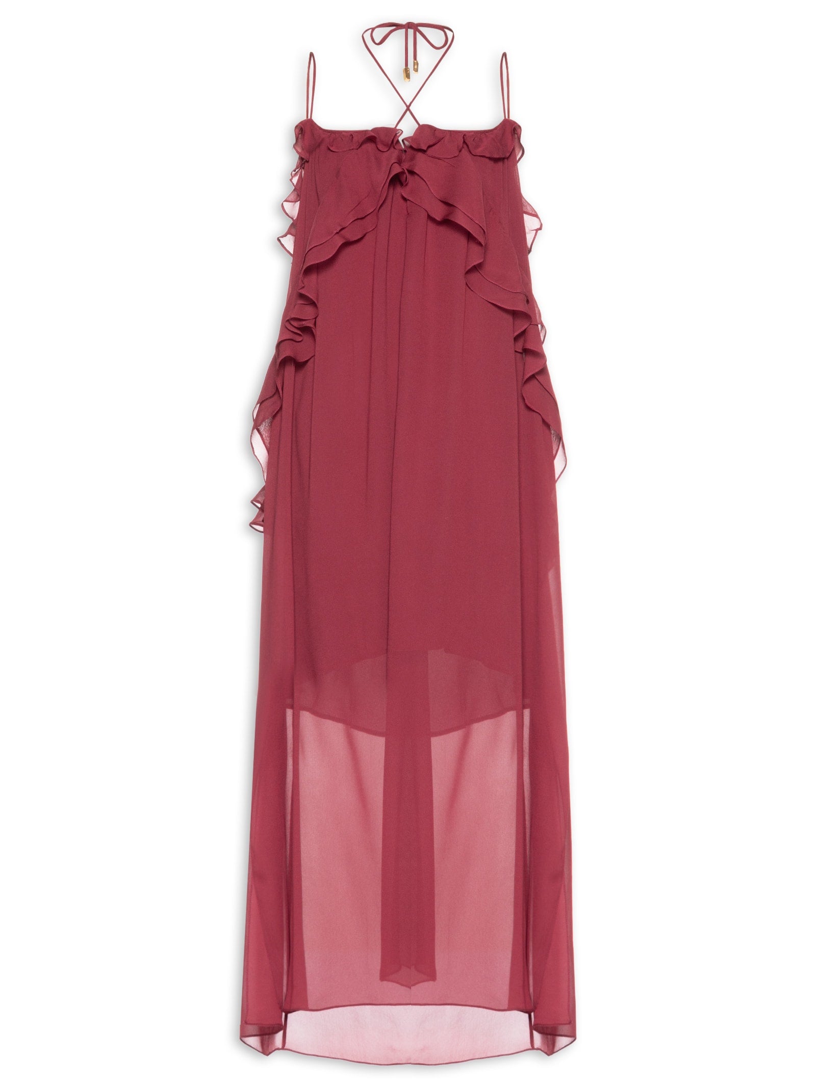 Vestido de Couro Midi Regata Corset - Vinho