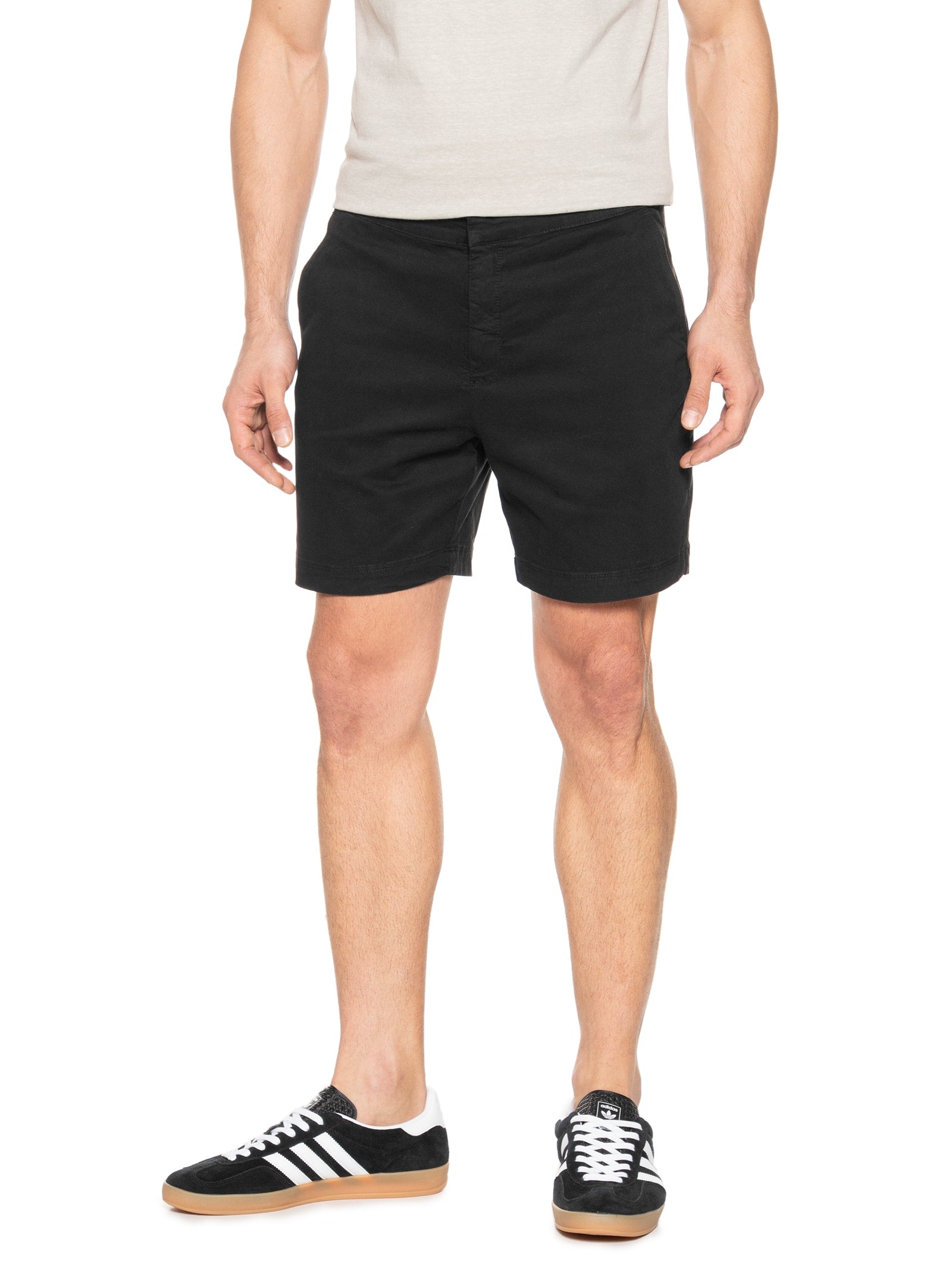 Short Masculino Chino com Fivela em Sarja com Elastano - Bege - Imagem 3