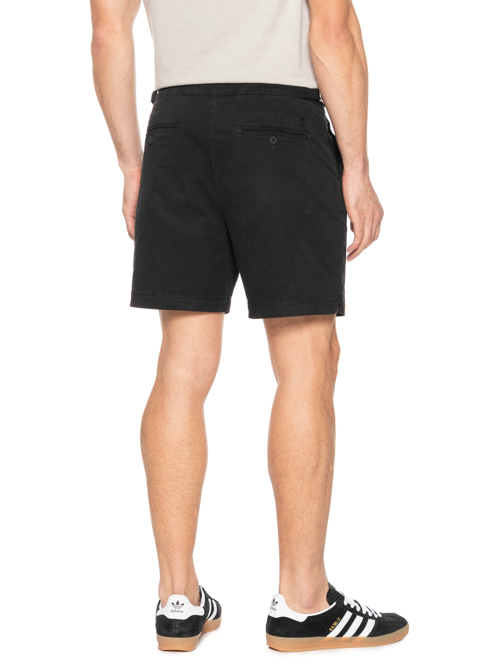 Short Masculino Chino com Fivela em Sarja com Elastano - Bege - Imagem 4