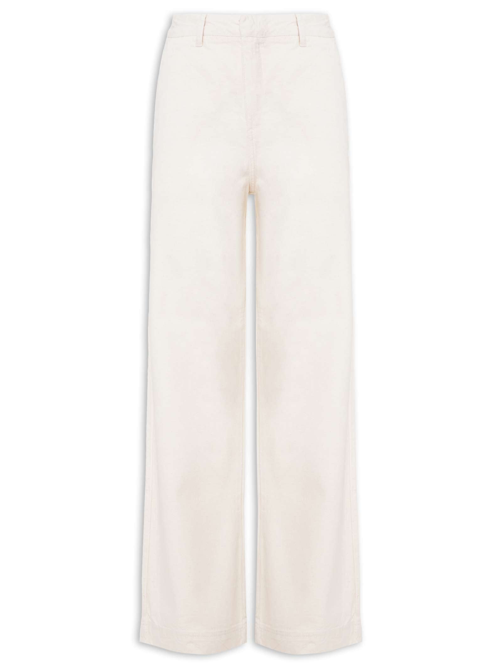 Calça Feminina Cenoura Bolso Sarja - Bege