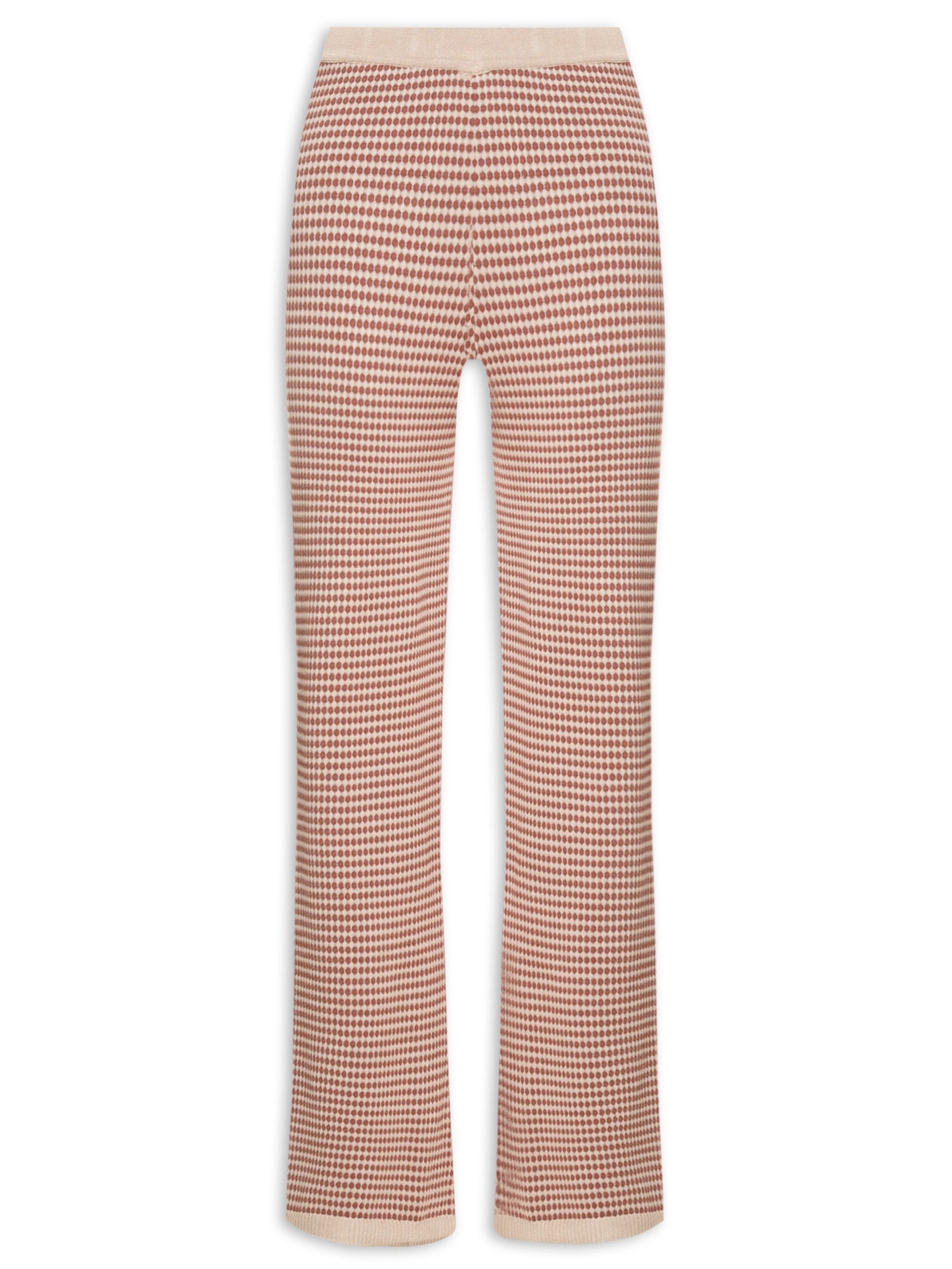 Calça Feminina Sarja Boca Reta Bege Biscoito - Bege