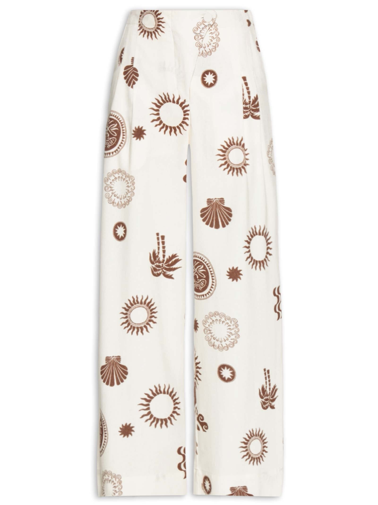 Calça Feminina Cambraia Estampa Corcovado Mix - Bege