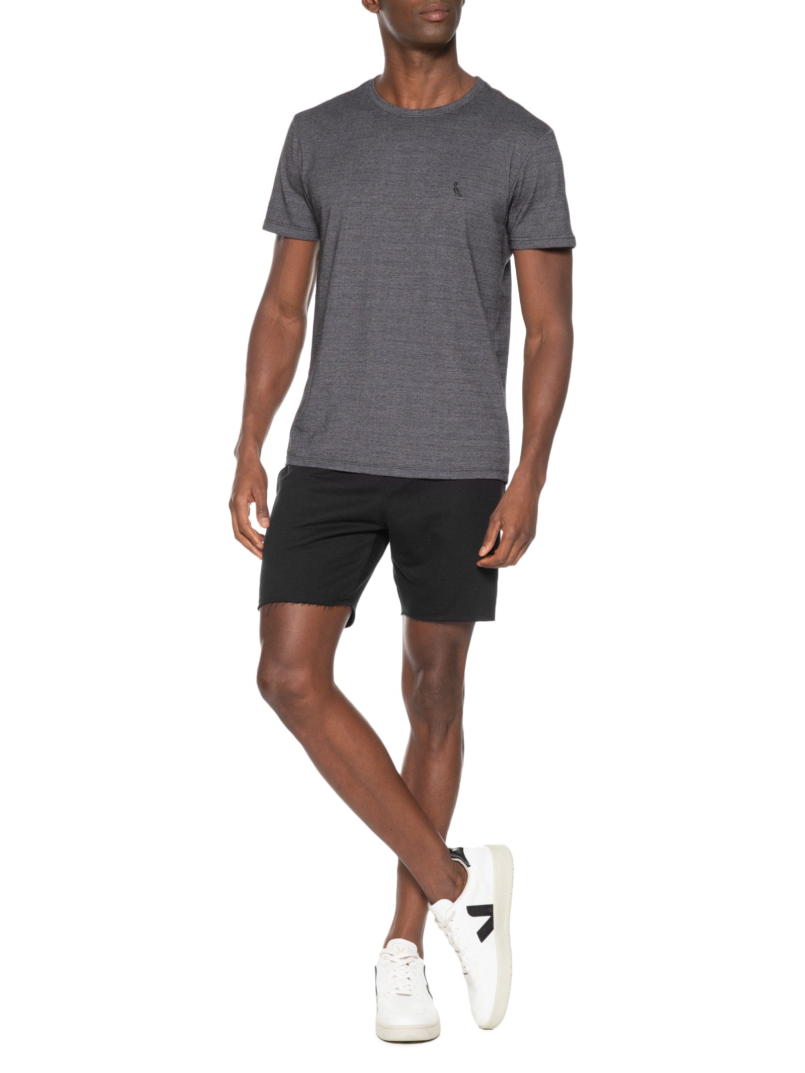 Bermuda Masculina Casual Moletom Orquidea Night - Preto - Imagem 2