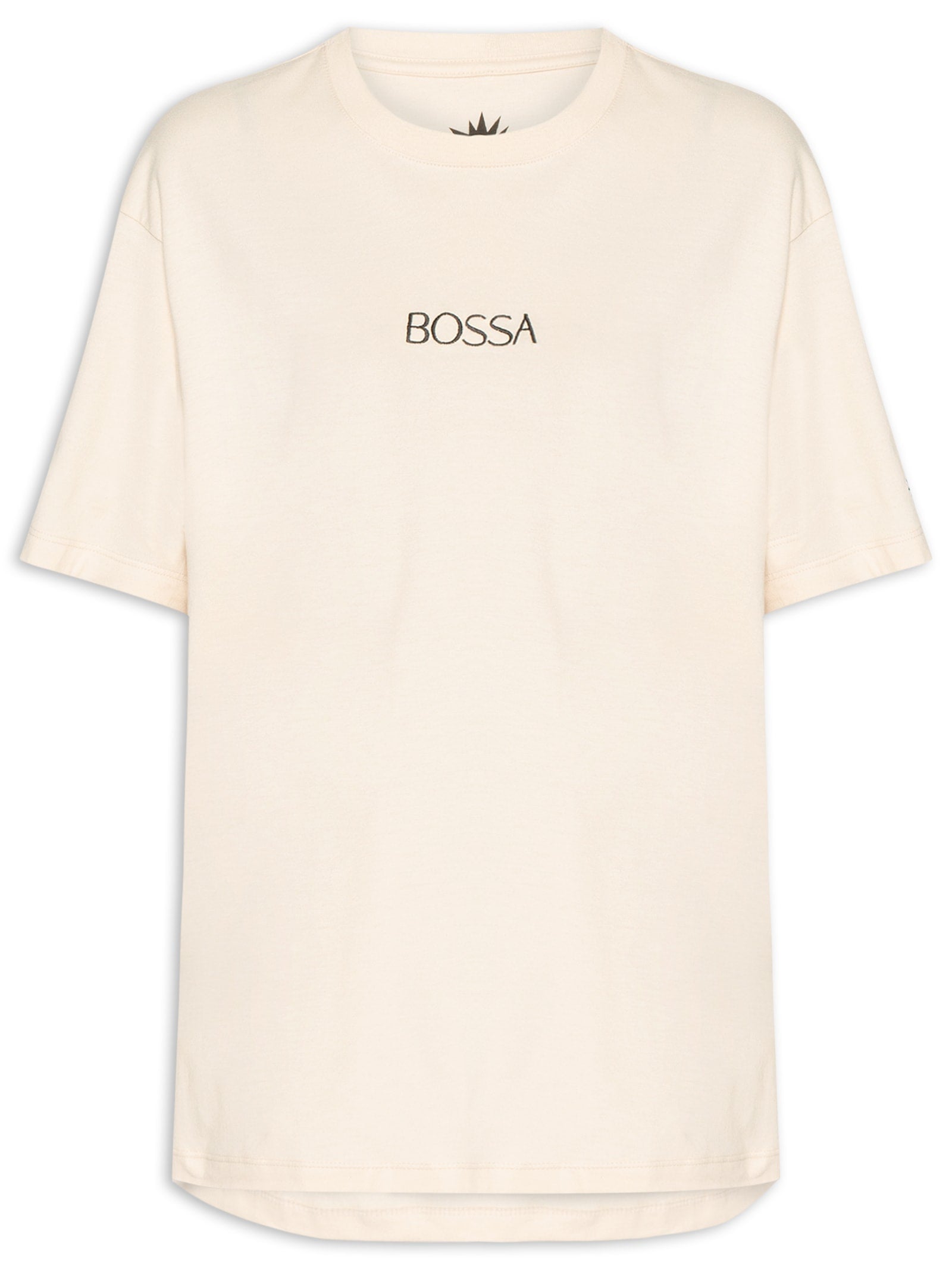 Blusa Feminina Alça Bordado Flor Retrô - Bege