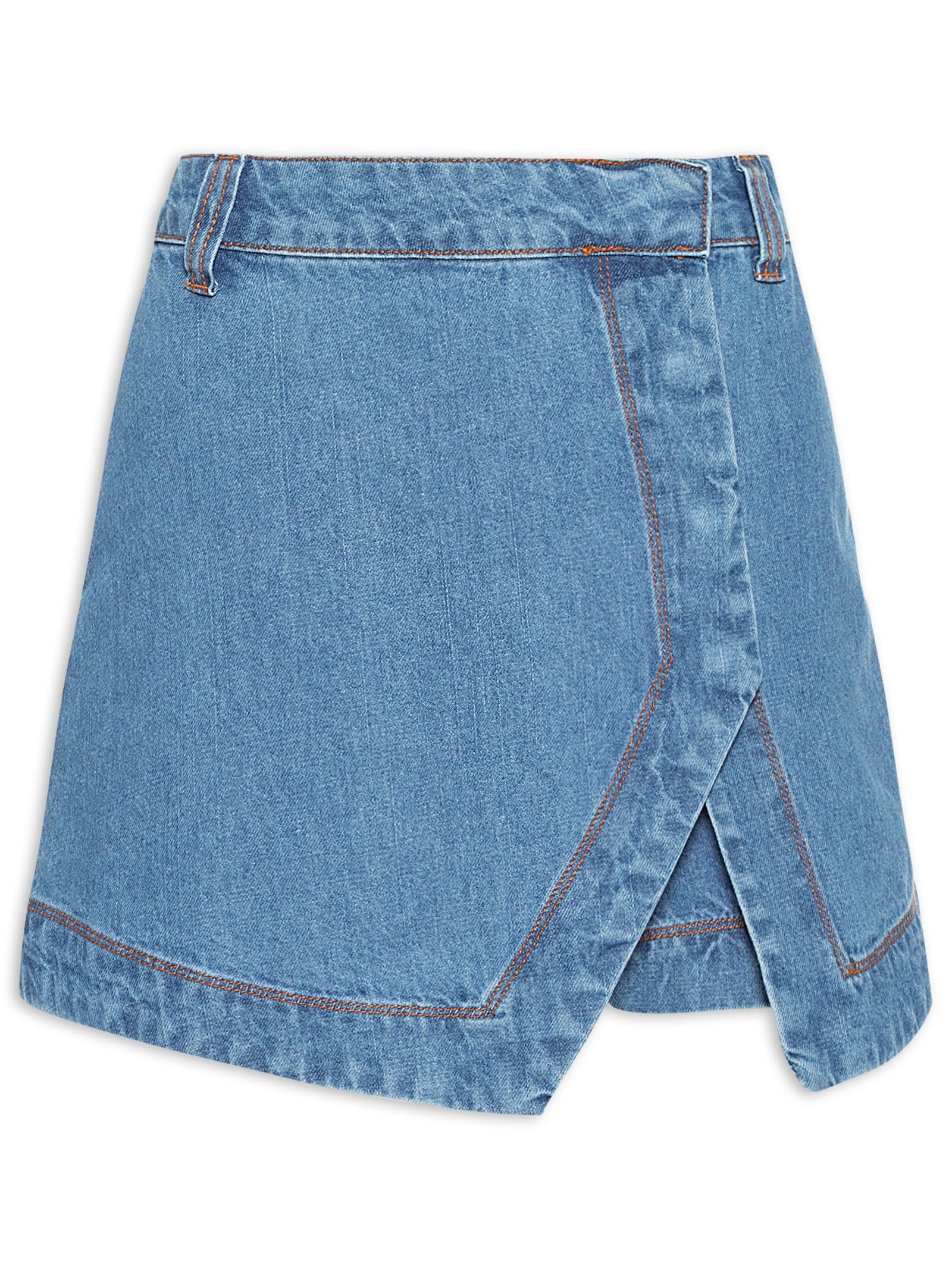 Short Saia Jeans Comfort Super High - Azul