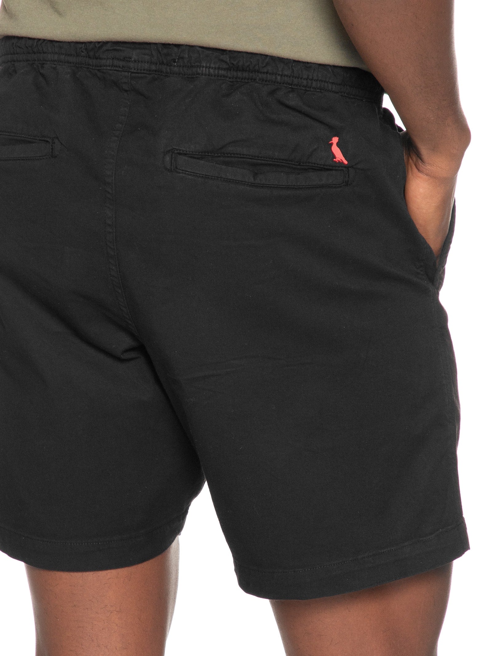 Short Masculino Chino Com Fivela Em Sarja Com Elástico - Preto - Imagem 5