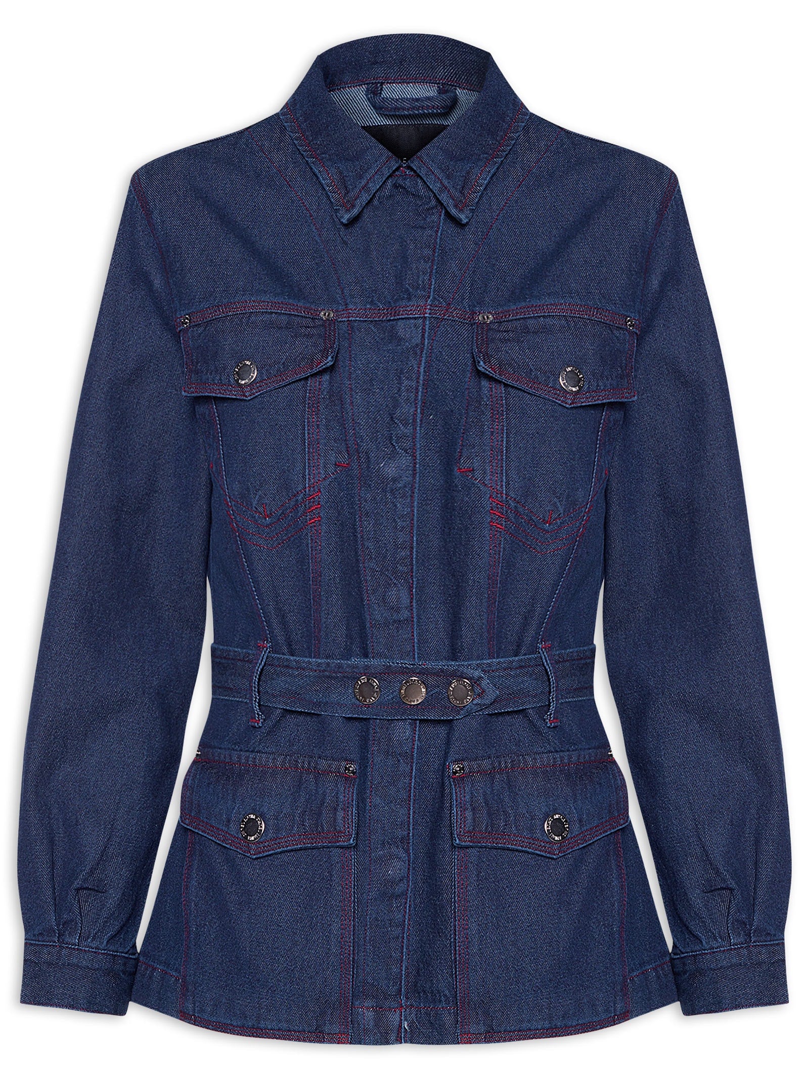 Blazer Feminino Jeans Stoned Marmorizado - Azul