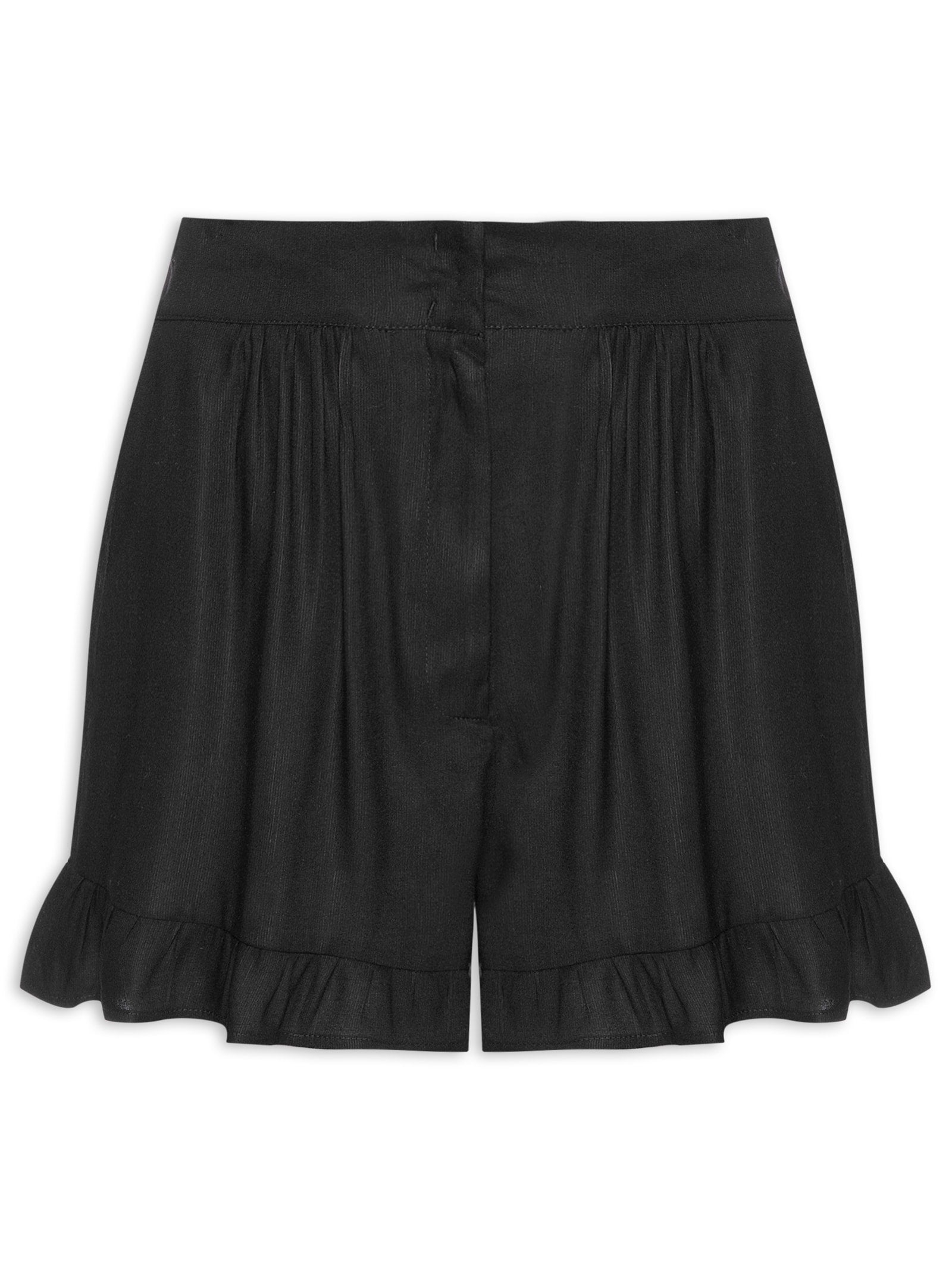 Conjunto Feminino Canelado Short E Regata - Preto