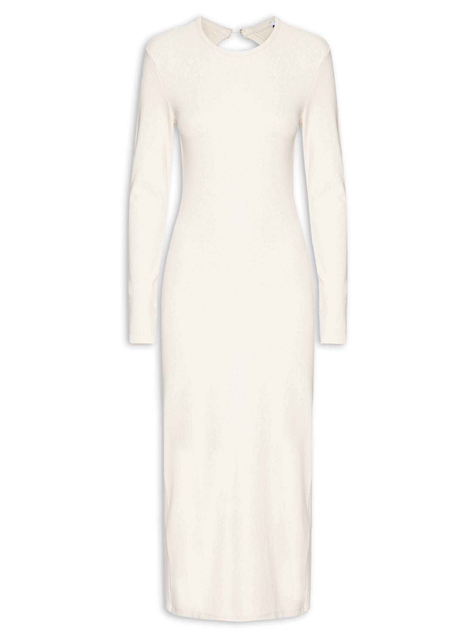 Vestido Canelado - Bege