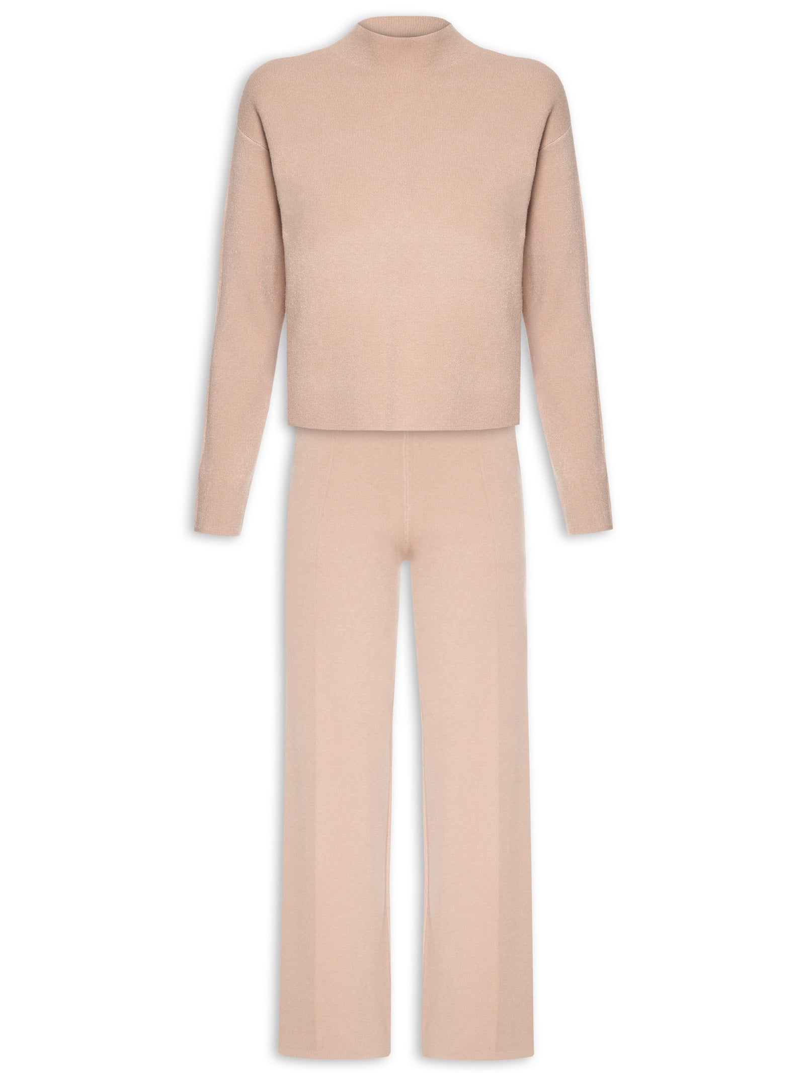 Conjunto Feminino Em Tricot - Bege