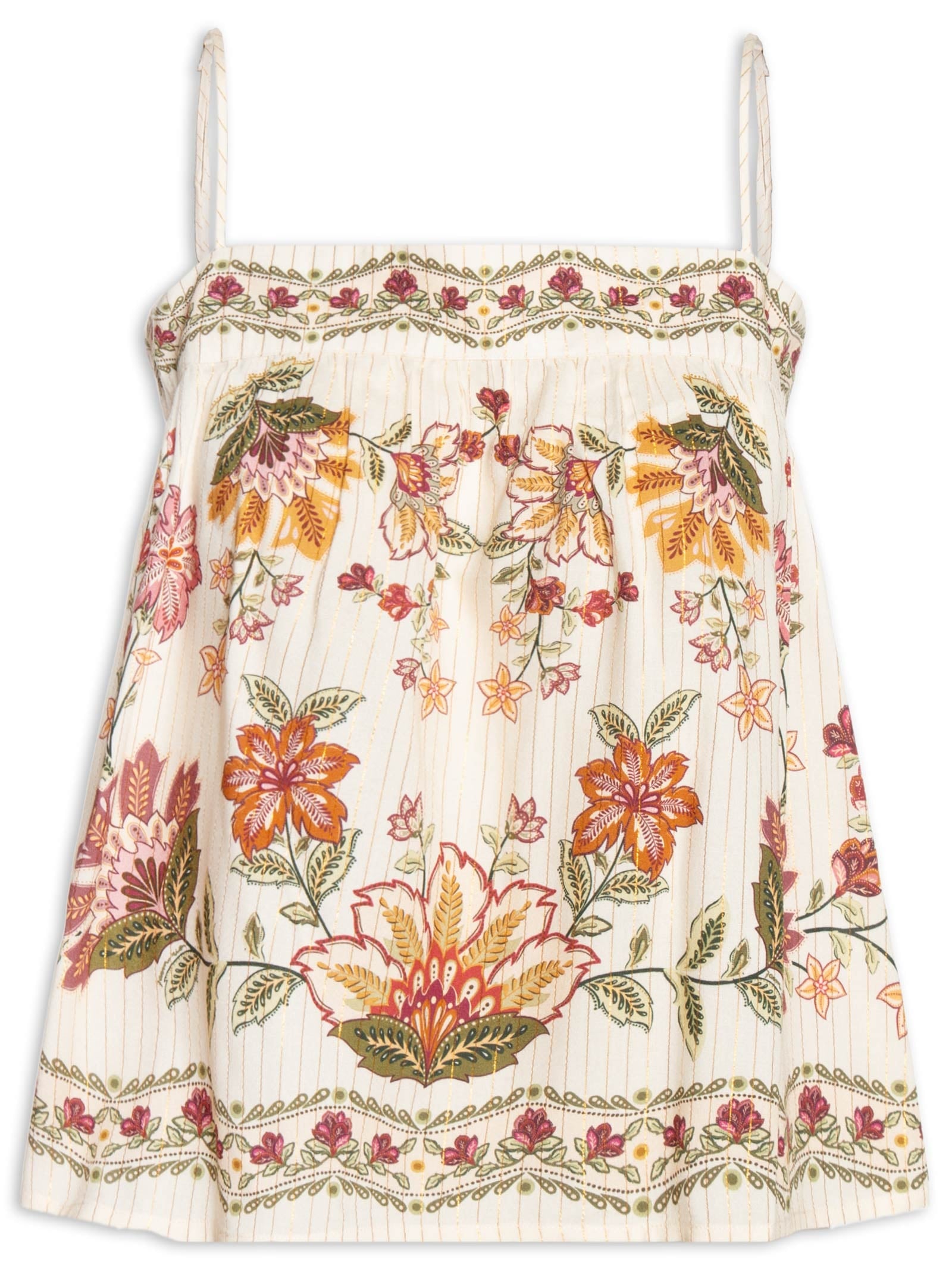 Regata Feminina Floral Jardim - Bege