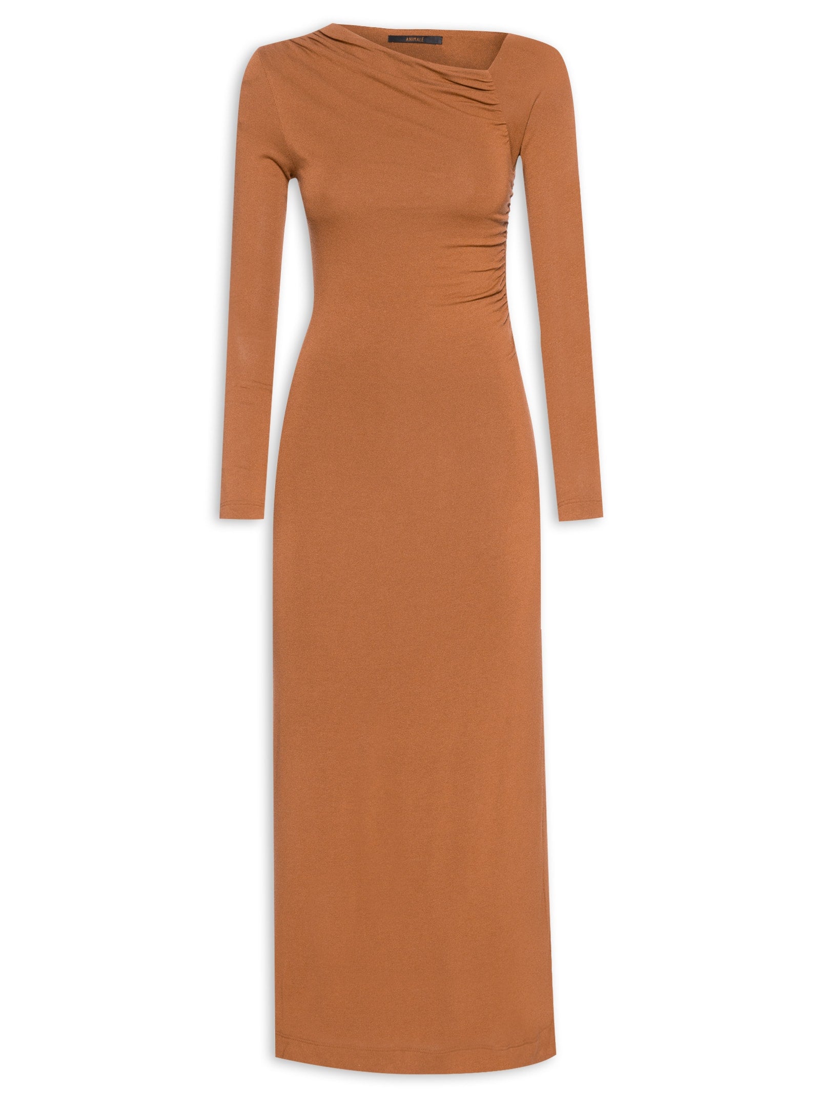 Vestido De Renda Ombro A Ombro Nó - Marrom