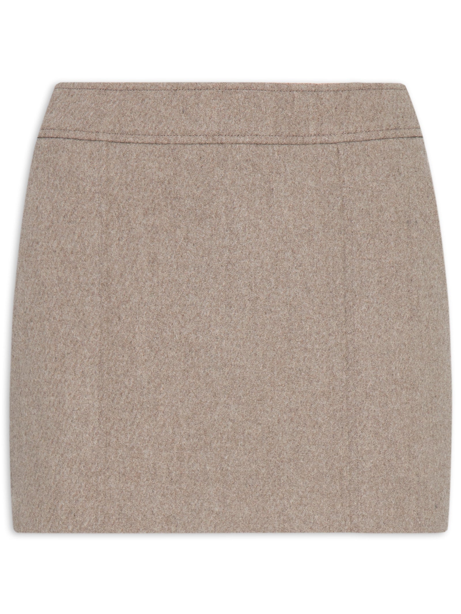 Mini Saia Balonê Com Bolsos - Marrom