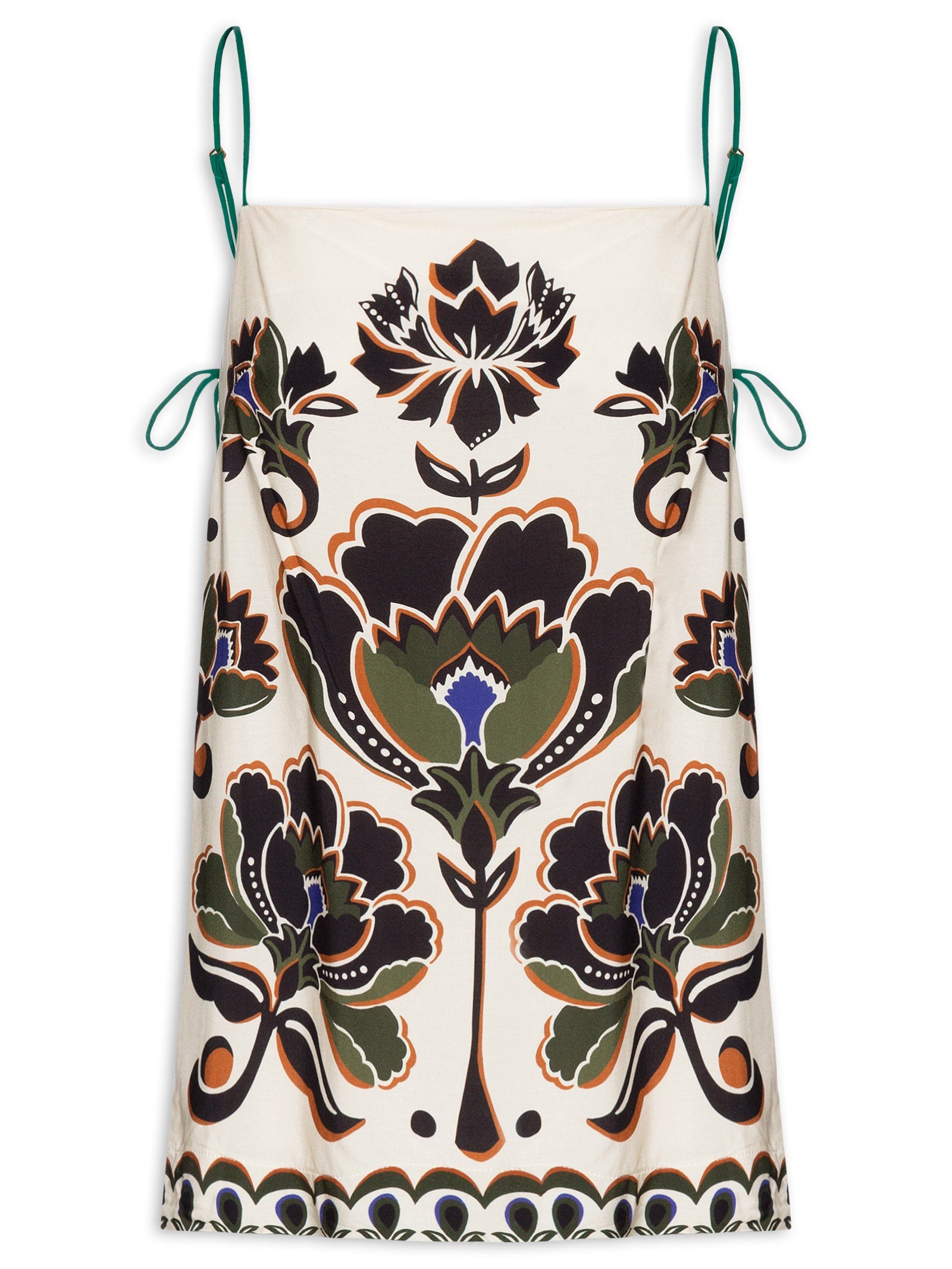 Blusa Feminina Alça Estampa Floral Jardim - Bege