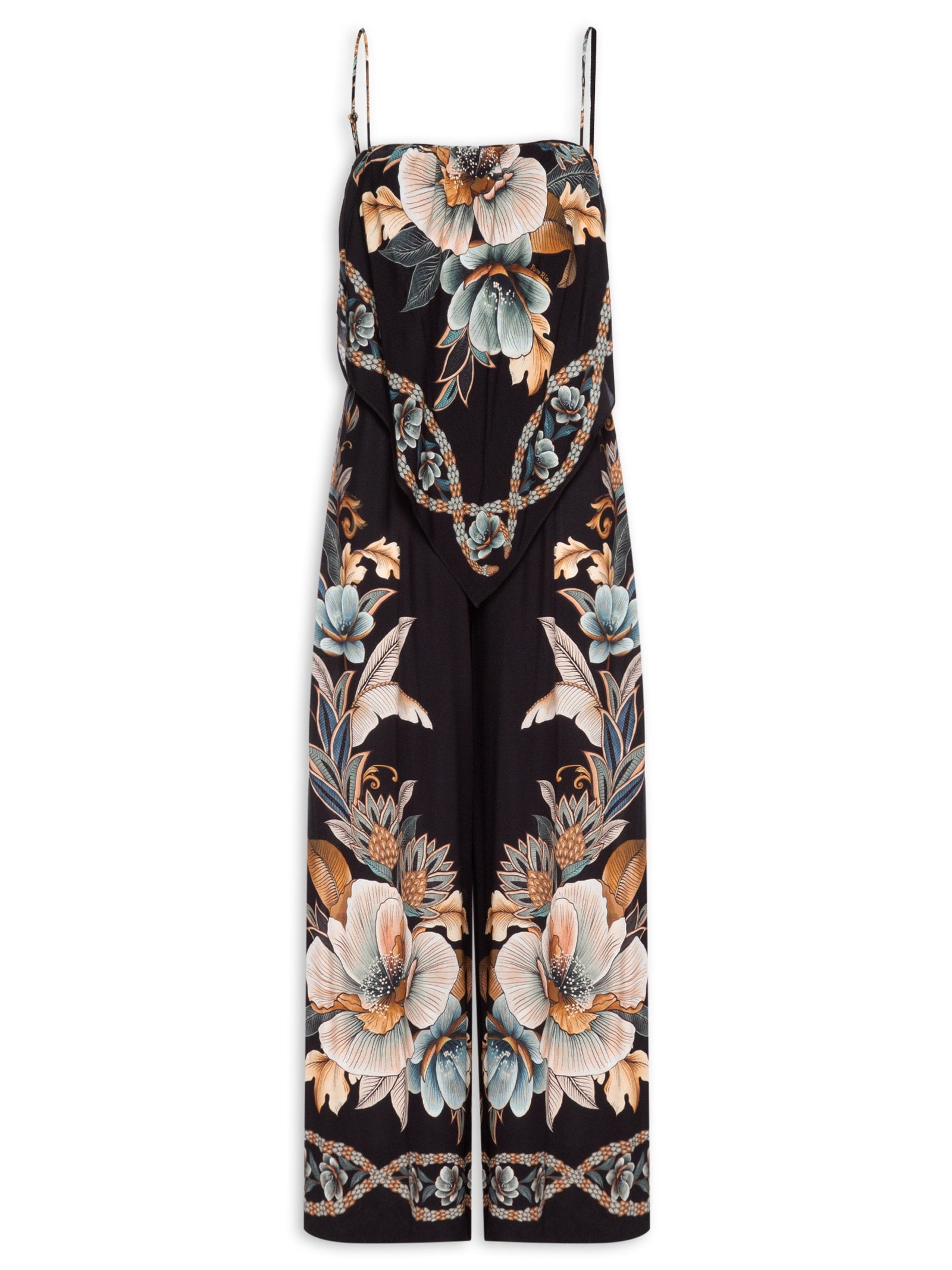 Macacão Feminino Linho Alça Dupla - Preto