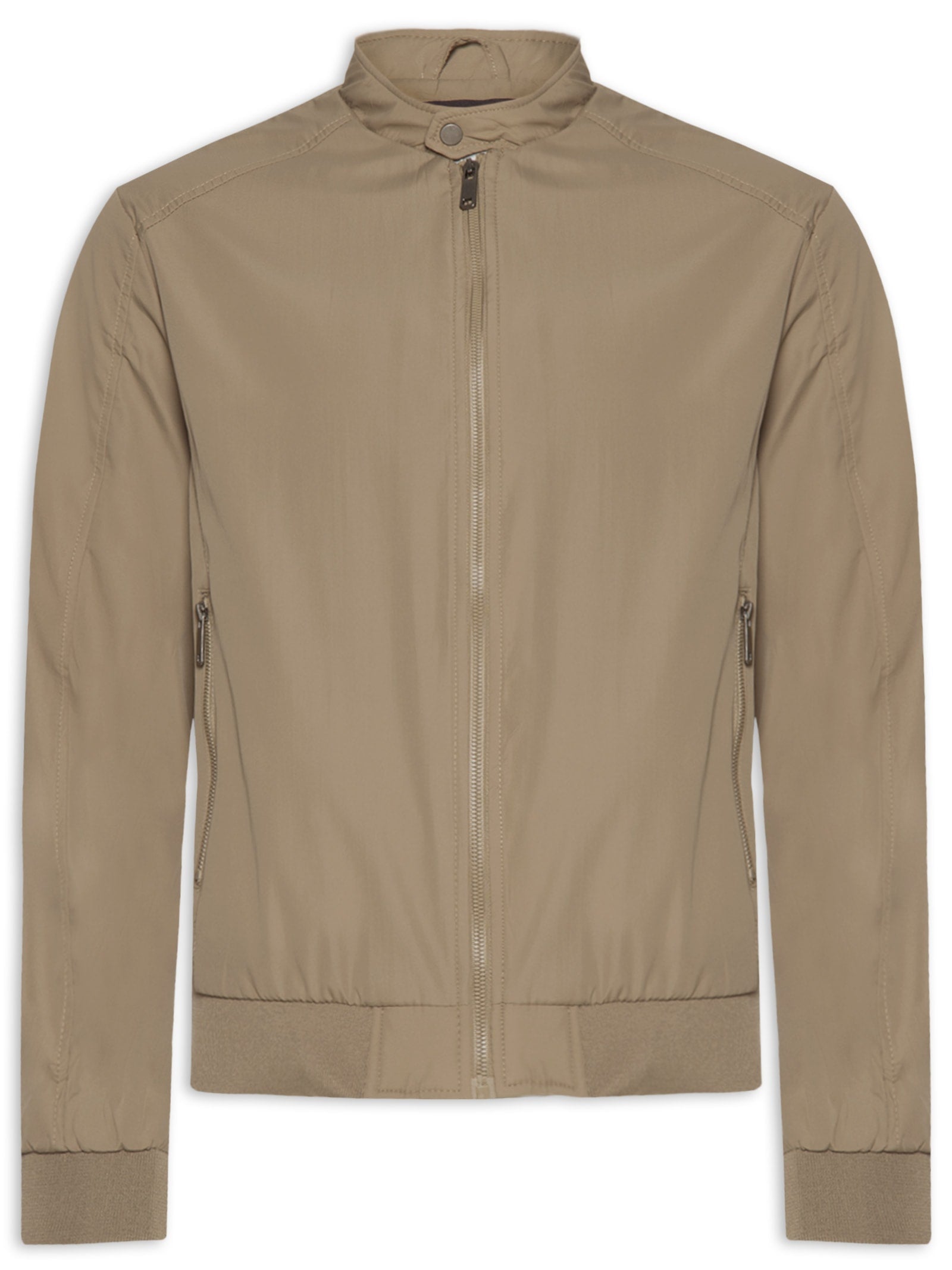 Jaqueta Masculina Corta Vento Casual Básica - Bege