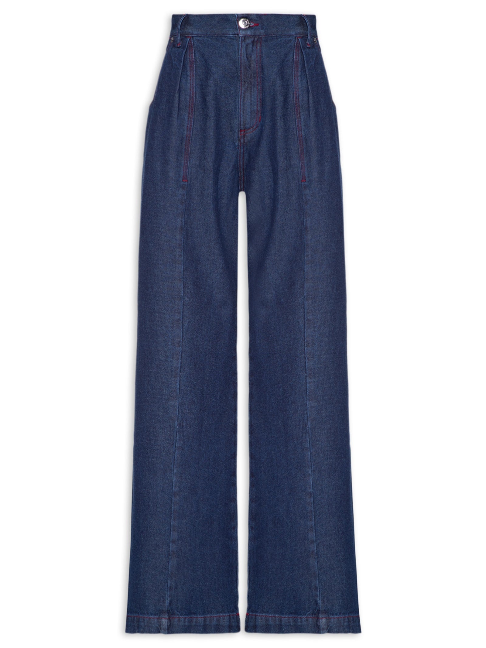 Calça Feminina Jeans Pantalona Maxi - Azul
