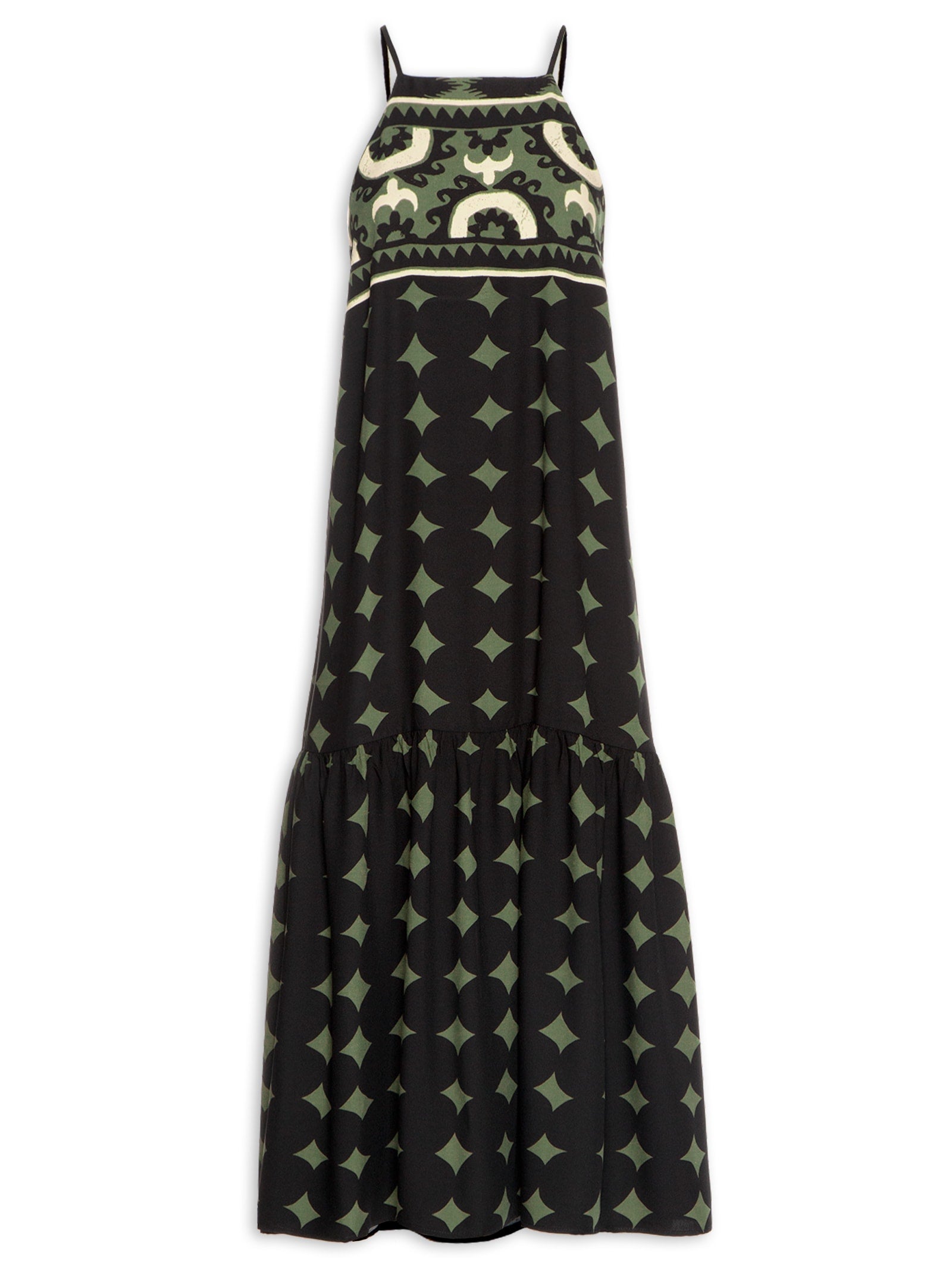 Vestido Alcinha Estampa Diana - Preto