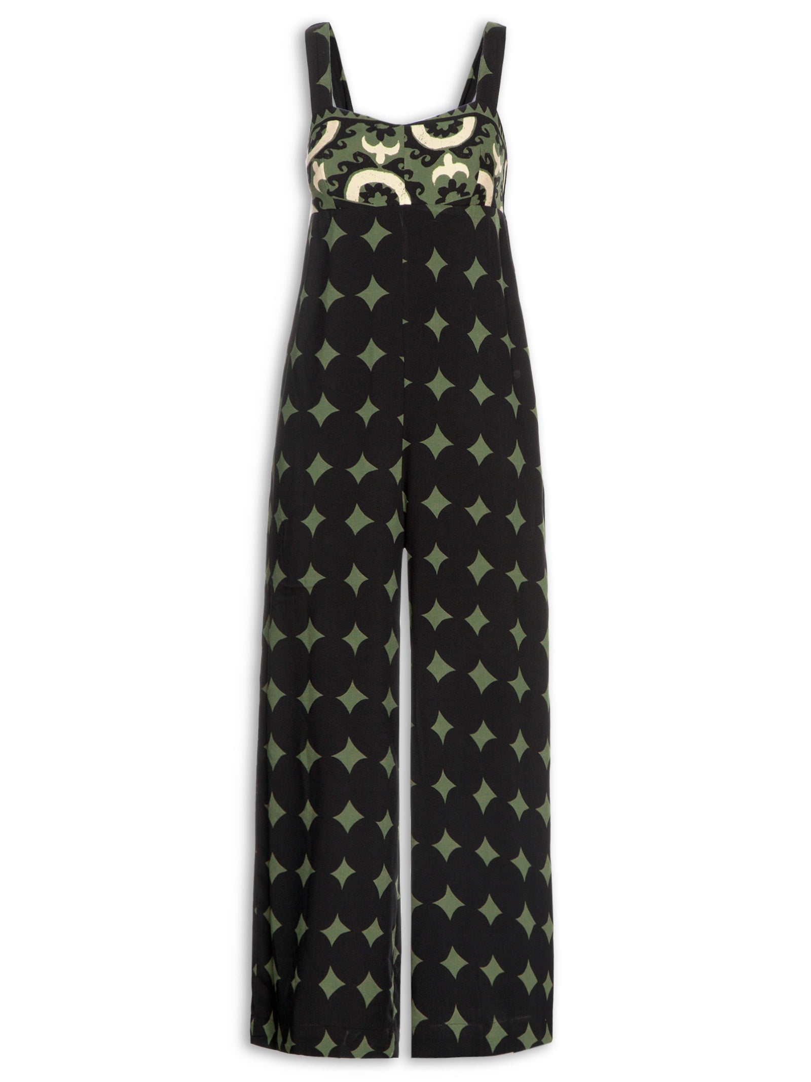 Macacão Feminino GGT Estampa Eclat - Preto