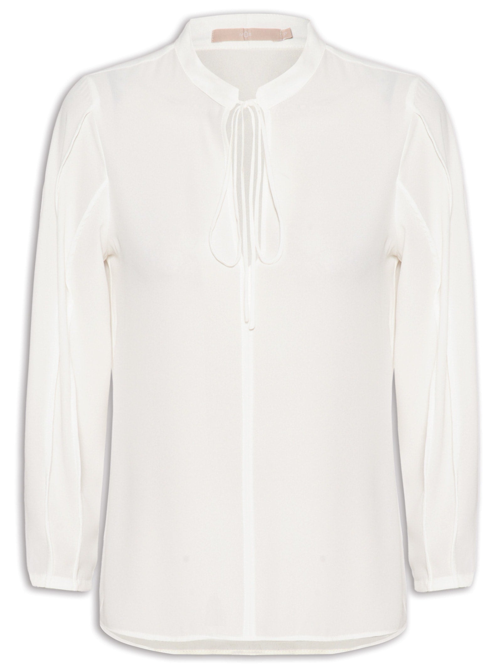 Blusa Feminina Cropped Em Tricot Com Manga Longa - Off White