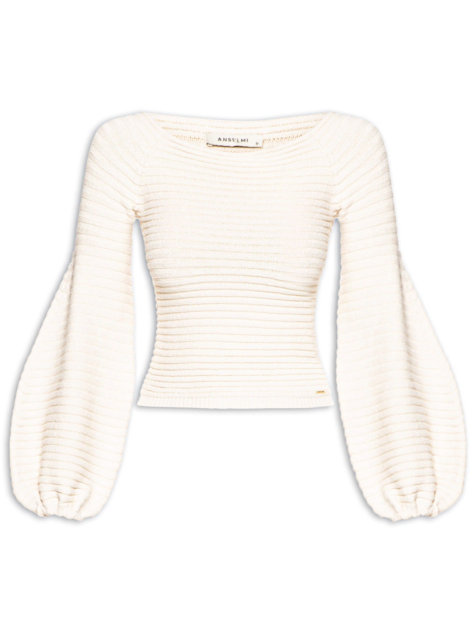 Blusa Feminina Cropped Acetinado Com Manga Bufante - Bege