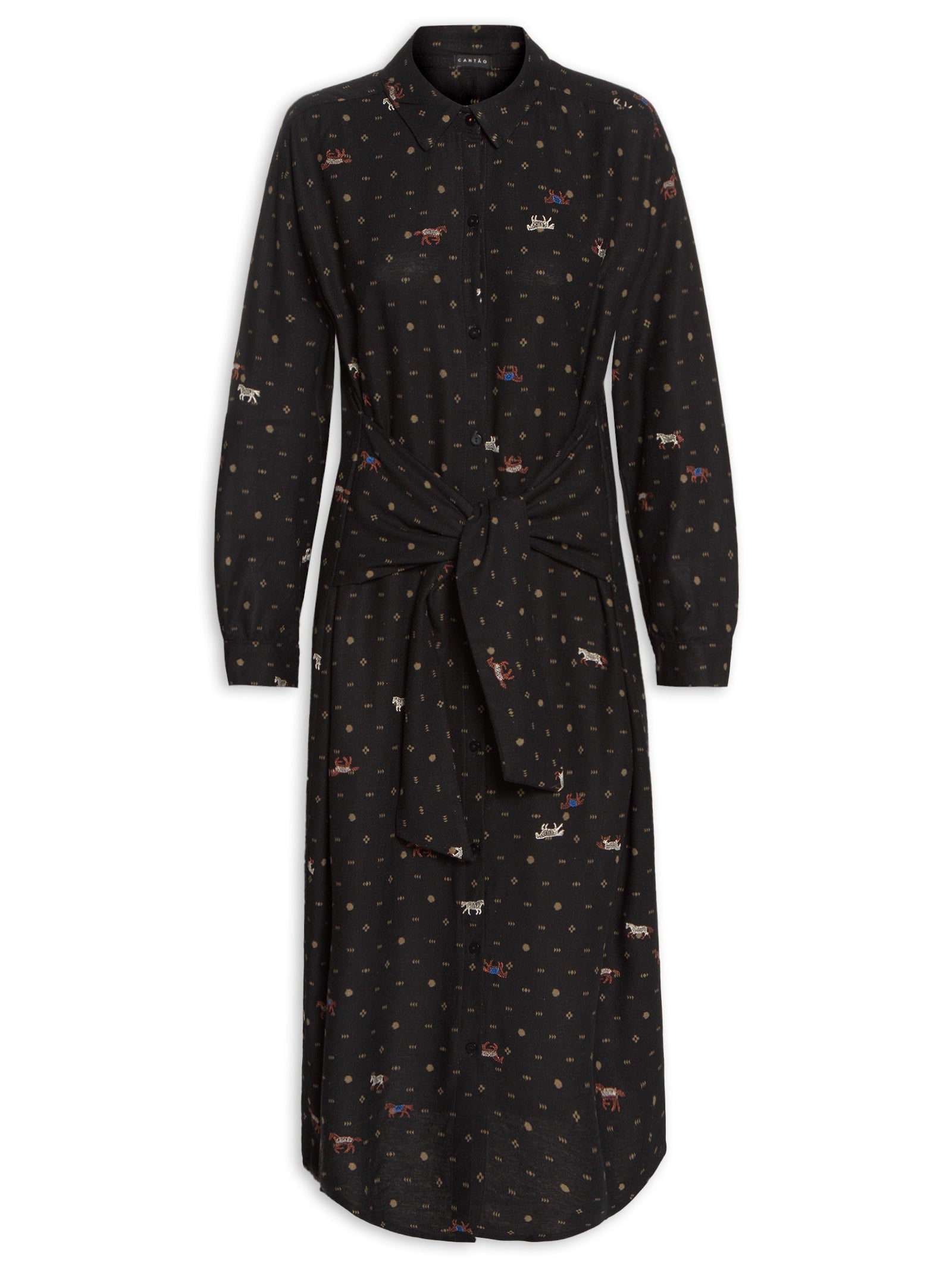 Vestido Alcinha Estampa Diana - Preto